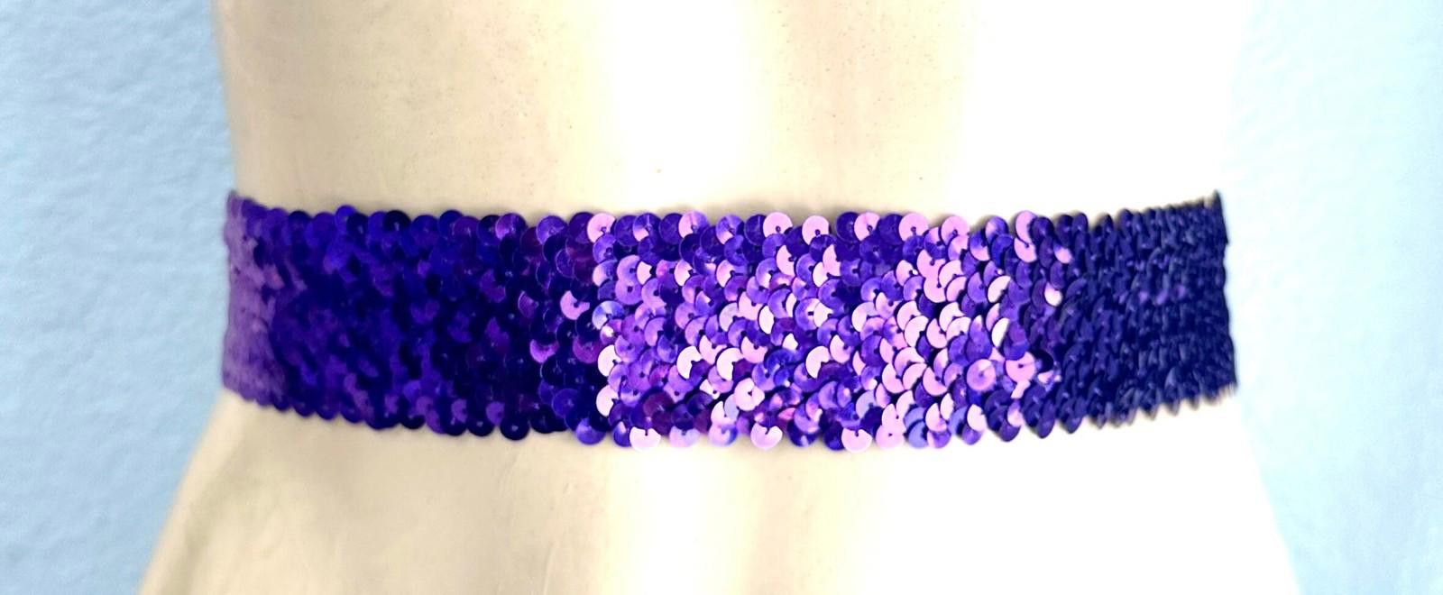 Designer Sequin Fashion Belt Purple Size ONE SIZE - 2 Thumbnail