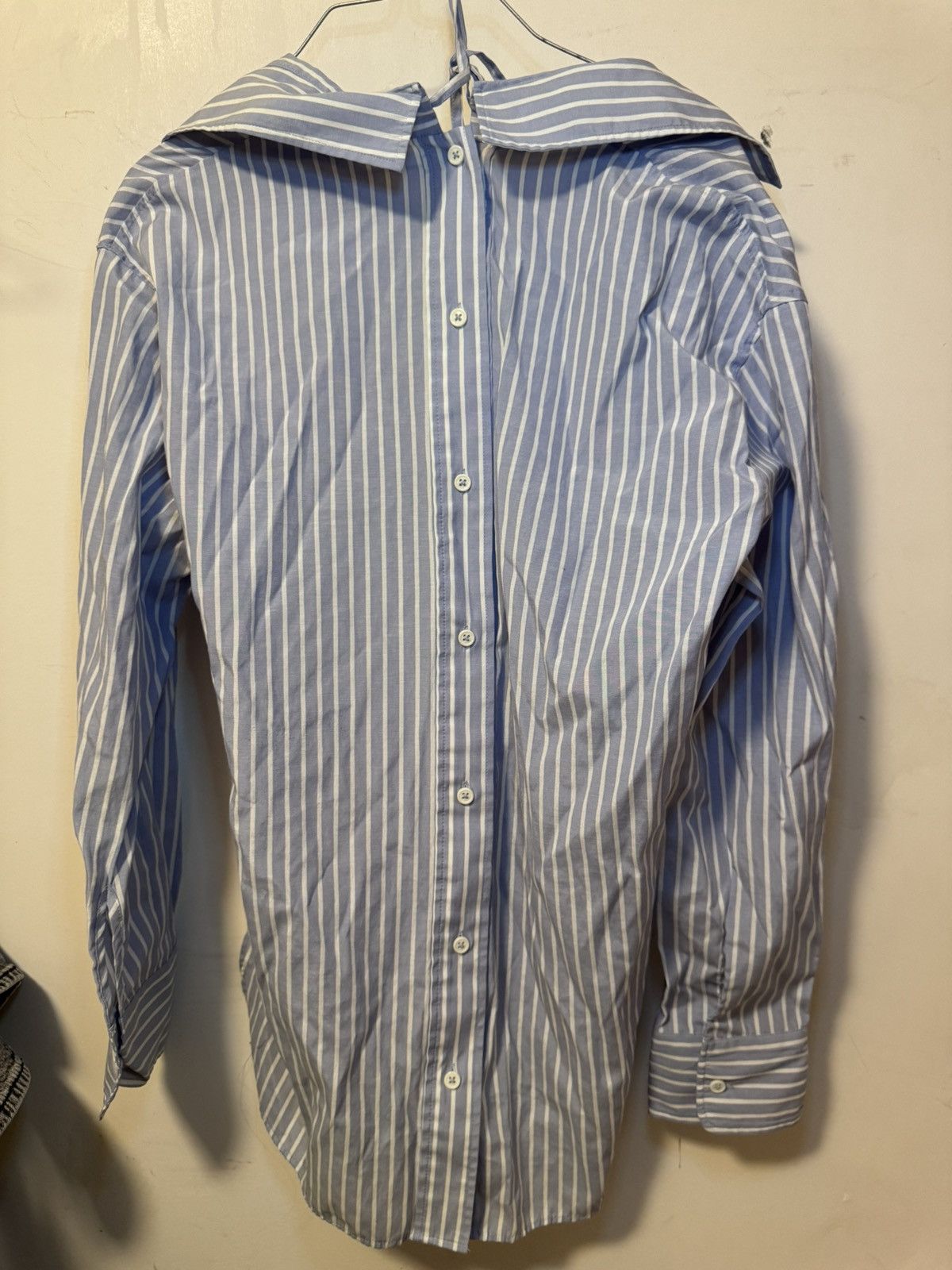 Zara Light Blue Striped Button Up Size S / US 4 / IT 40 - 3 Thumbnail