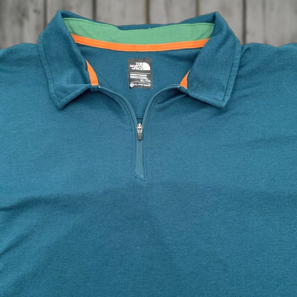 The North Face The North Face Shirt Mens XL Green Polo Zip Up Flash Dry Recycled Polyester Wick Size US XL / EU 56 / 4 - 1 Thumbnail