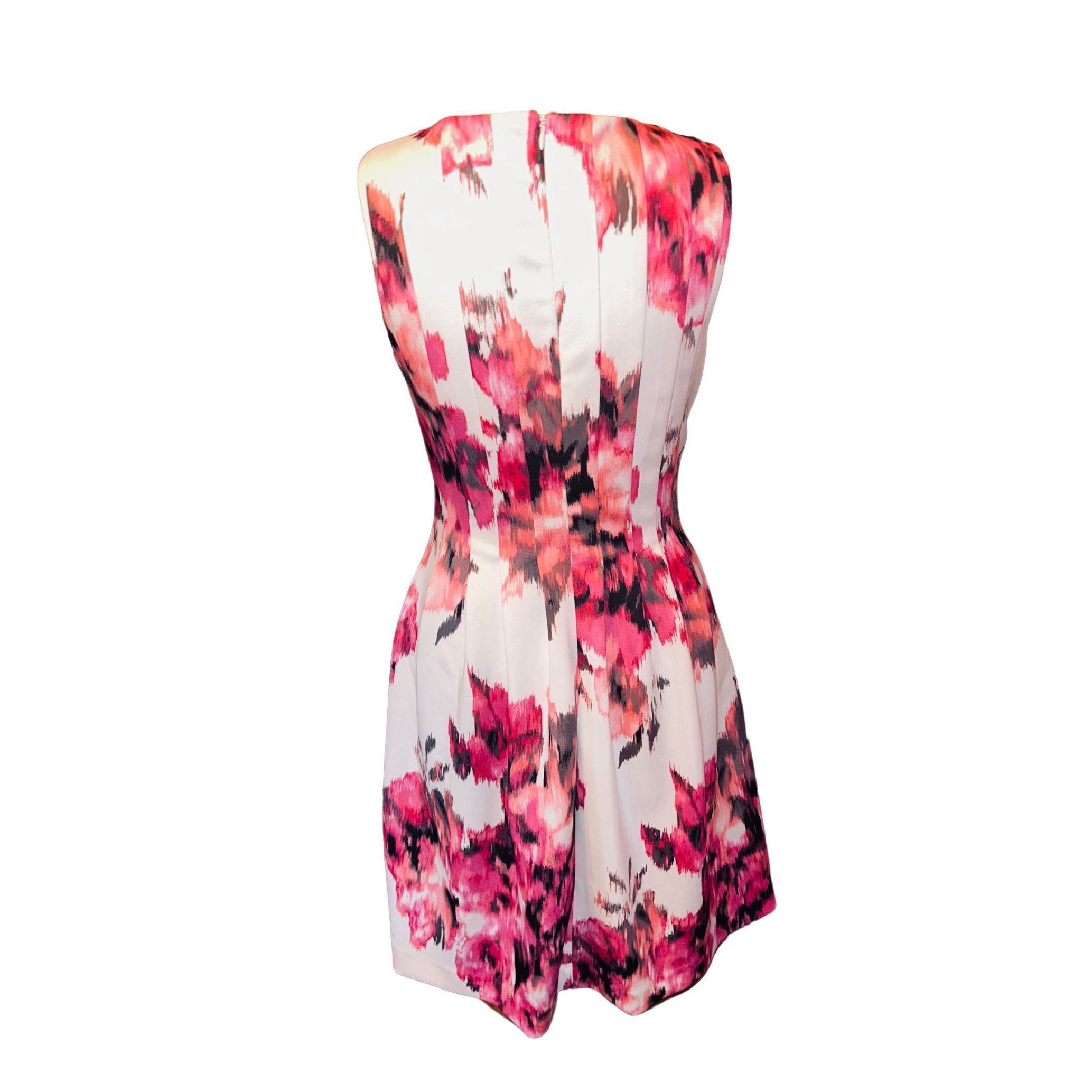 Other Jessica Howard Womens Pink White Fit + Flare Dress 6 Size M / US 6-8 / IT 42-44 - 2 Thumbnail