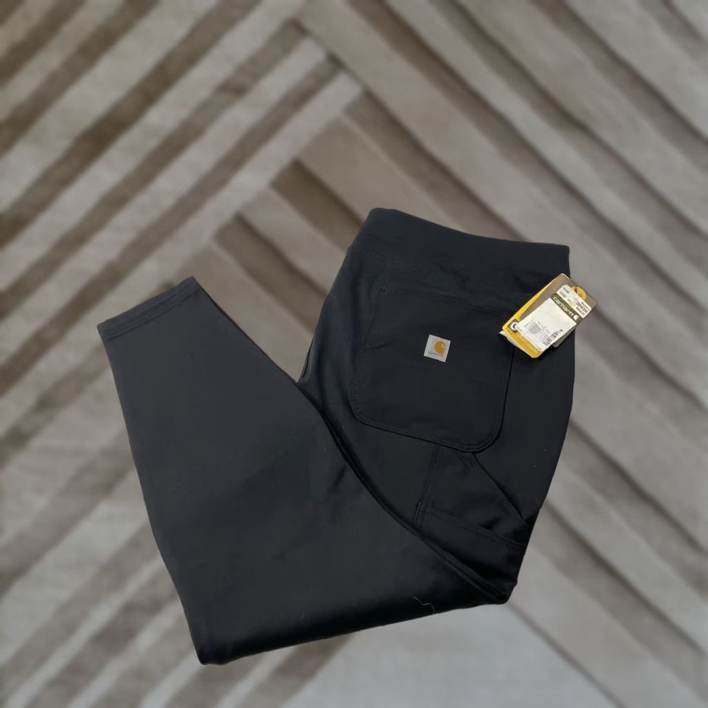 Carhartt NWT Carhartt Pants Women's 2X Force Utility Pant 102482 Stretch Black Workwear Tapered Leg Logo - Regular Fit, Plus Size Size 40" / US 18 - 1 Thumbnail