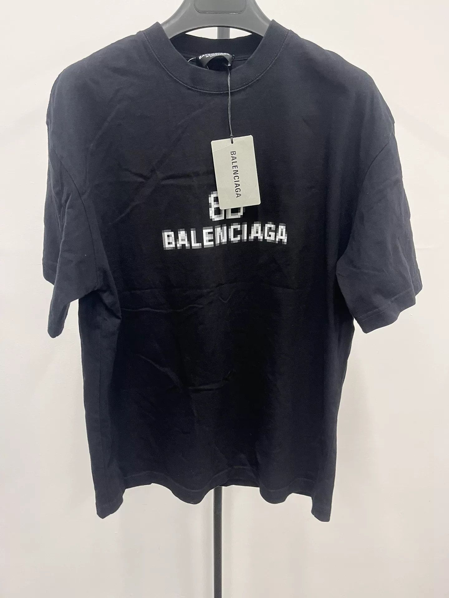 Balenciaga Balenciaga FW21 Mosaic Blur Logo BB T-Shirt Size US XXS / EU 40 - 1 Thumbnail