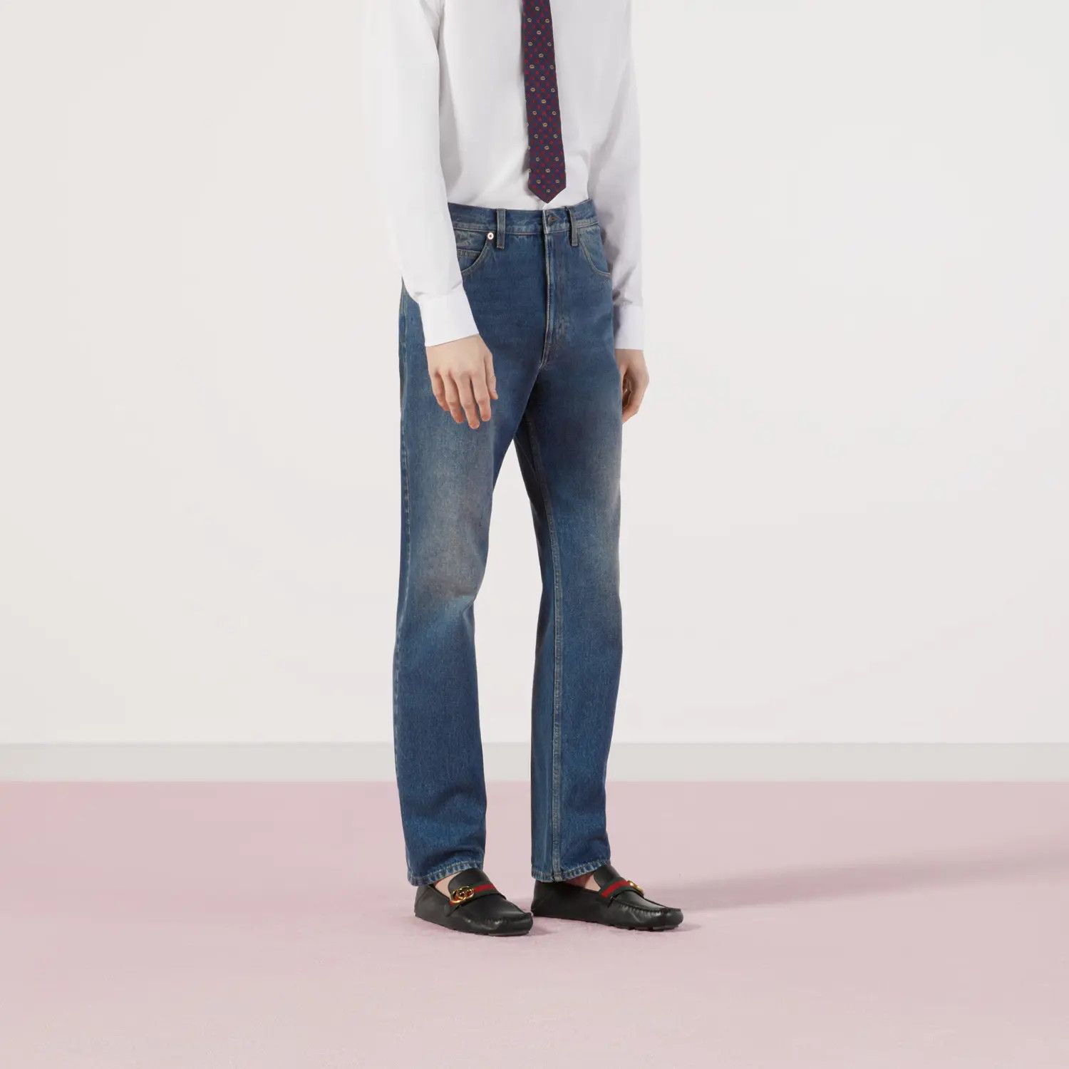 Gucci o1mt1gz0725 Regular Fit Washed Jeans in Blue Size US 31 - 5 Thumbnail