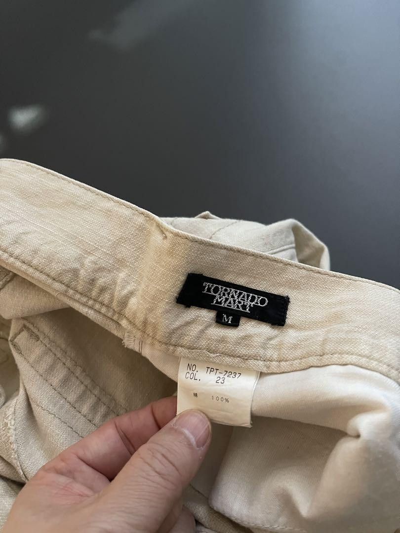 TORNADO MART TWISTED SEAM FLARED WHITE DENIM MEDIUM