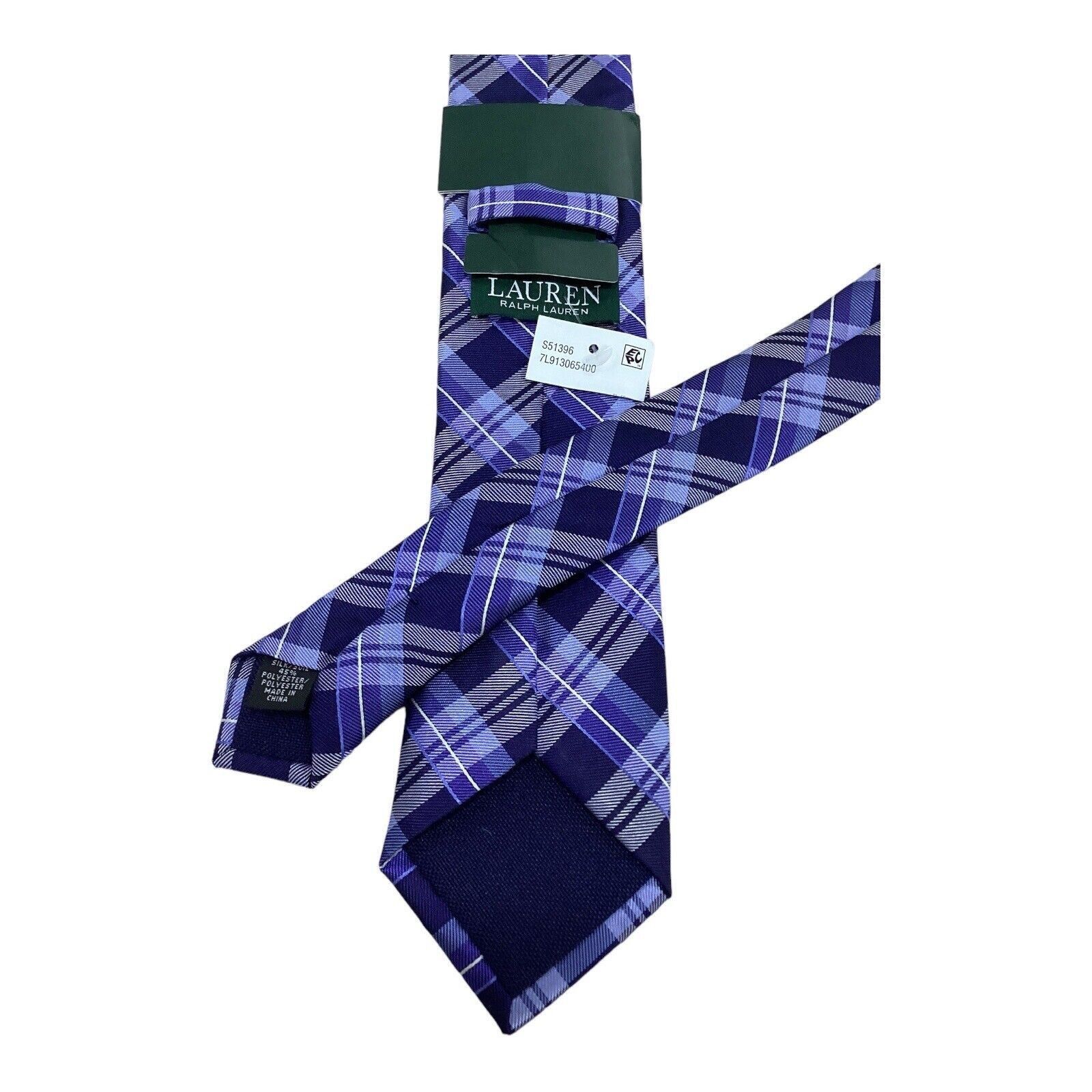 Lauren Ralph Lauren LAUREN RALPH LAUREN Blue PLaids & Cheks Silk Blend Tie W: 3" Size ONE SIZE - 4 Thumbnail
