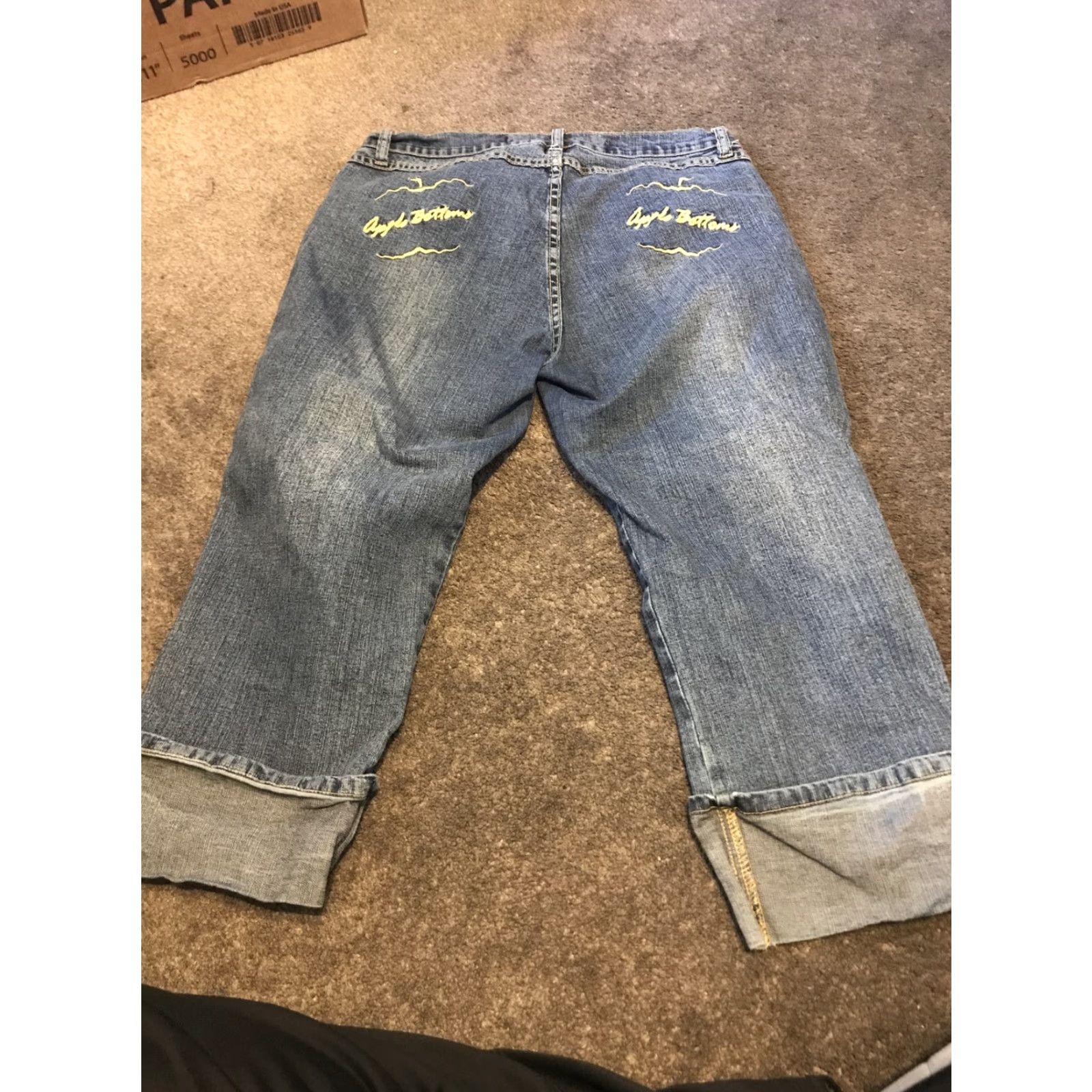 Vintage VINTAGE Apple Bottoms Jeans Cropped Denim Low Rise Embroidered Logo Rhinestone Blue 9/10 Juniors Teens Boxed Womens Mens Size 30" / US 8 / IT 44 - 2 Thumbnail