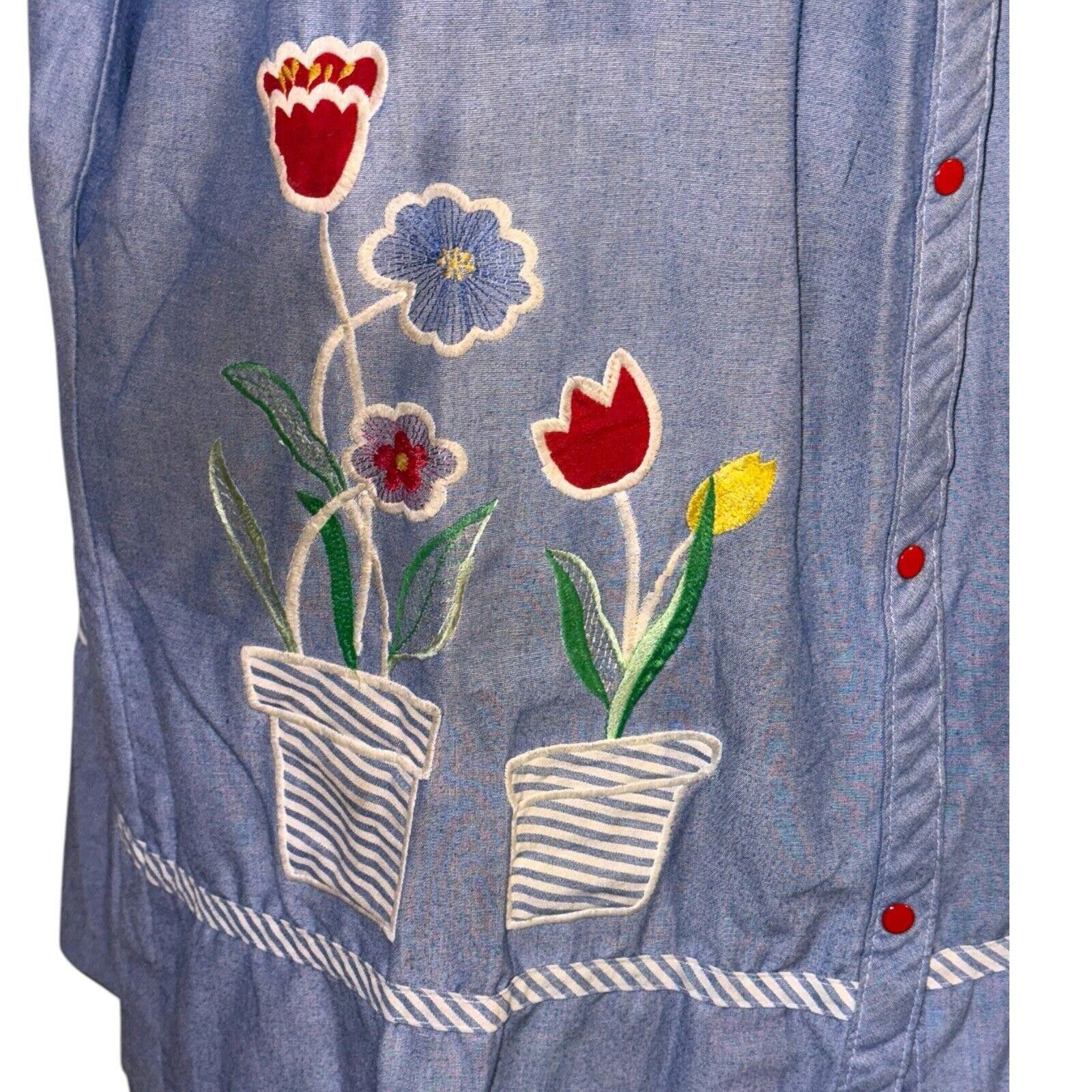 Designer Vintage Flower Pot Design Models Coat House Dress Snap L Size L / US 10 / IT 46 - 4 Thumbnail