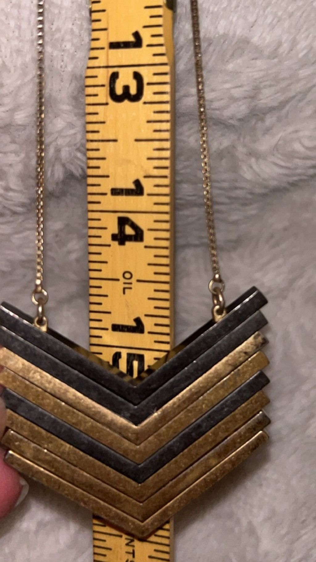 Madewell Women's Madewell Gold Black Chevron Layered Necklace One Siz Size ONE SIZE - 4 Thumbnail