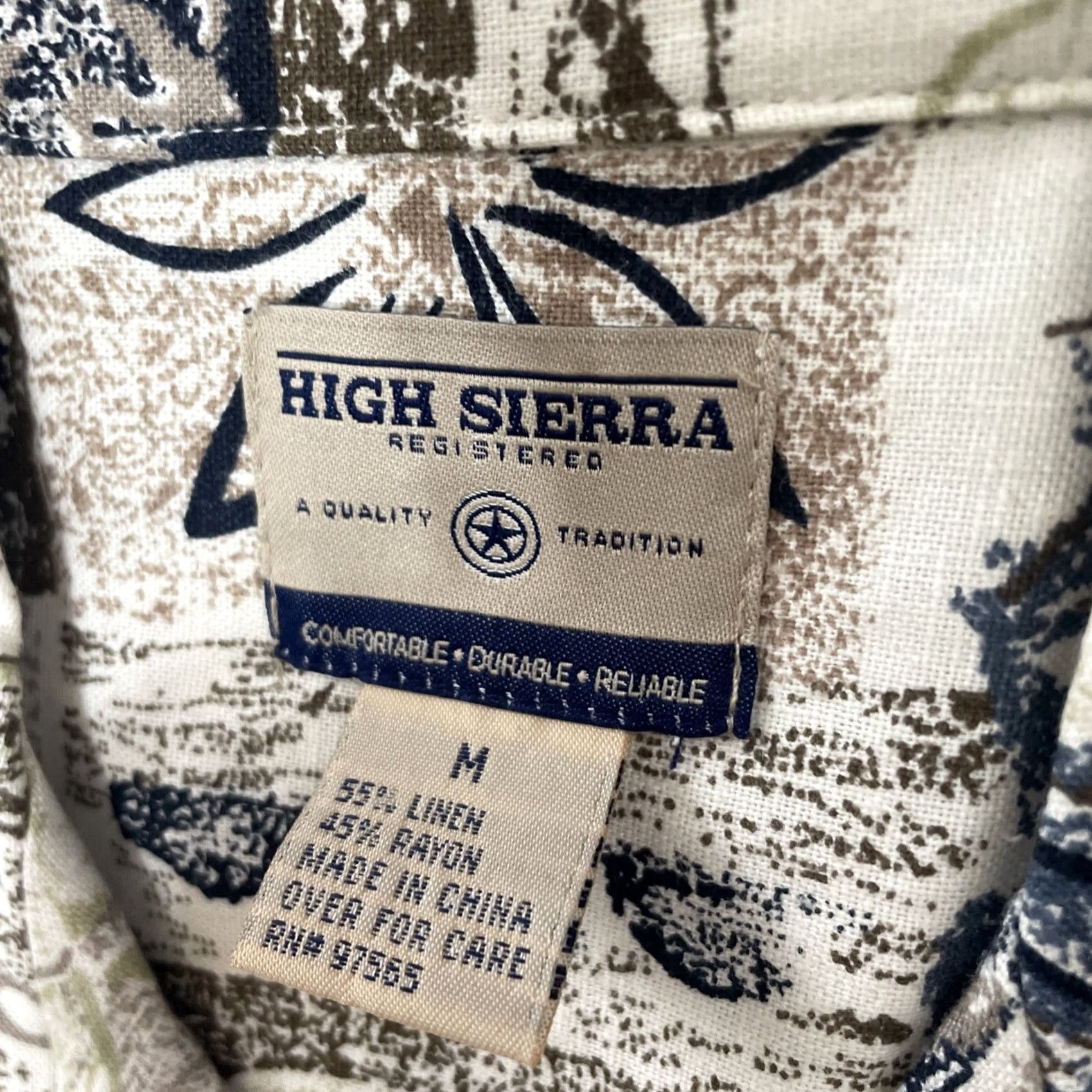 High Sierra VINTAGE High Sierra Relaxed Linen Shirt Men M Tan Blue Floral Madras Plaid Button Up 42 Size US M / EU 48-50 / 2 - 6 Thumbnail