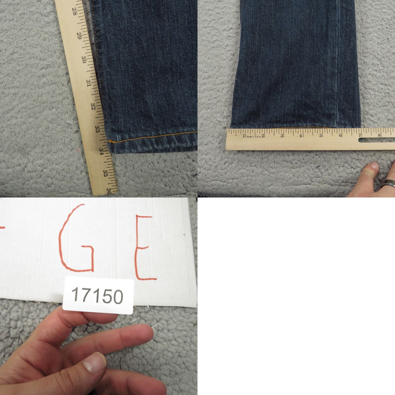Nudie Jeans Nudie Jeans Men Slim 31x34 Thin Finn Slubby Blue Denim Fades Whiskers Straight Leg Jeans Size US 31 - 10 Thumbnail