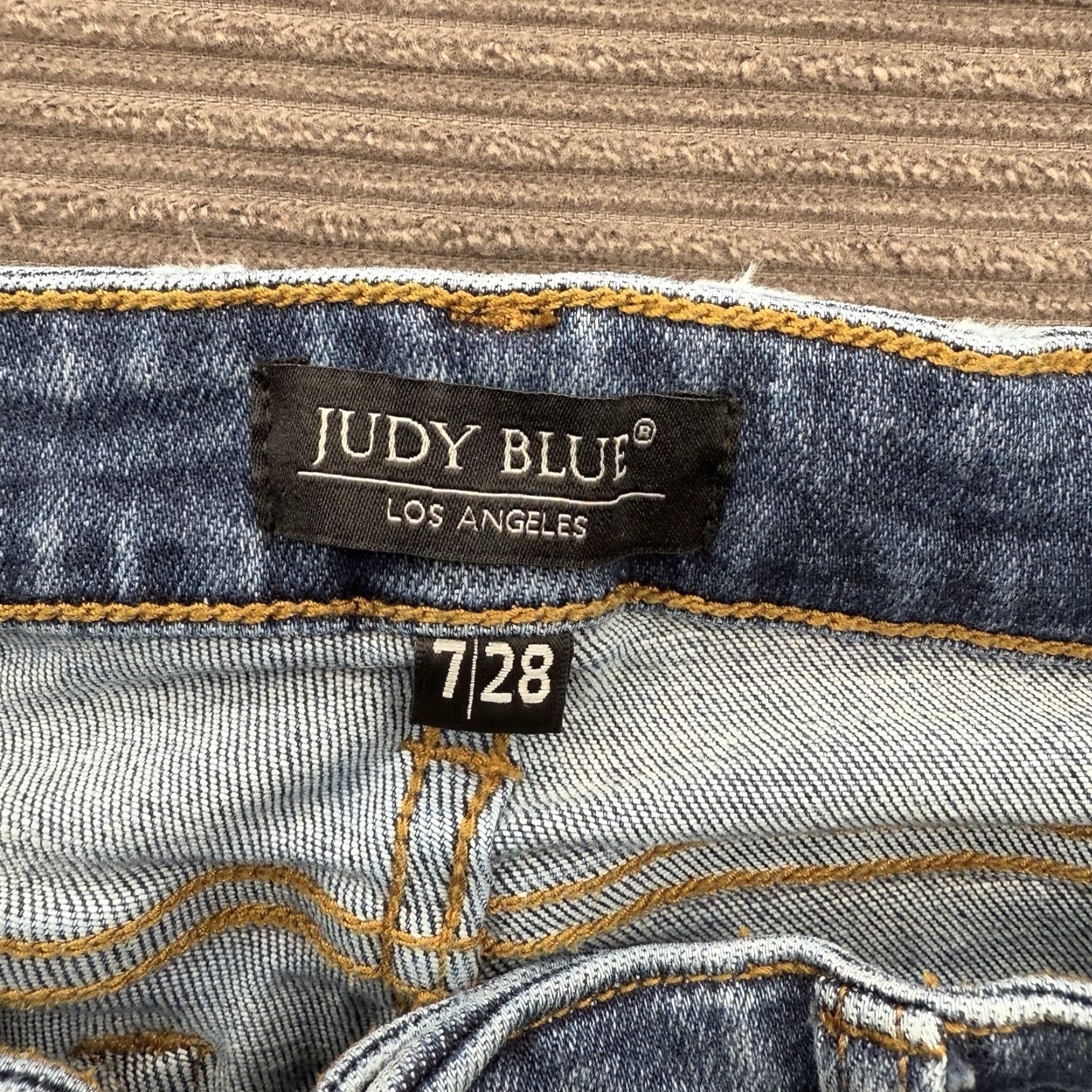 Vintage Judy Blue Jeans Women 7/28 Blue Cotton Mid Rise Skinny Fit Stretch Designer Jeans Size 28" / US 6 / IT 42 - 3 Thumbnail