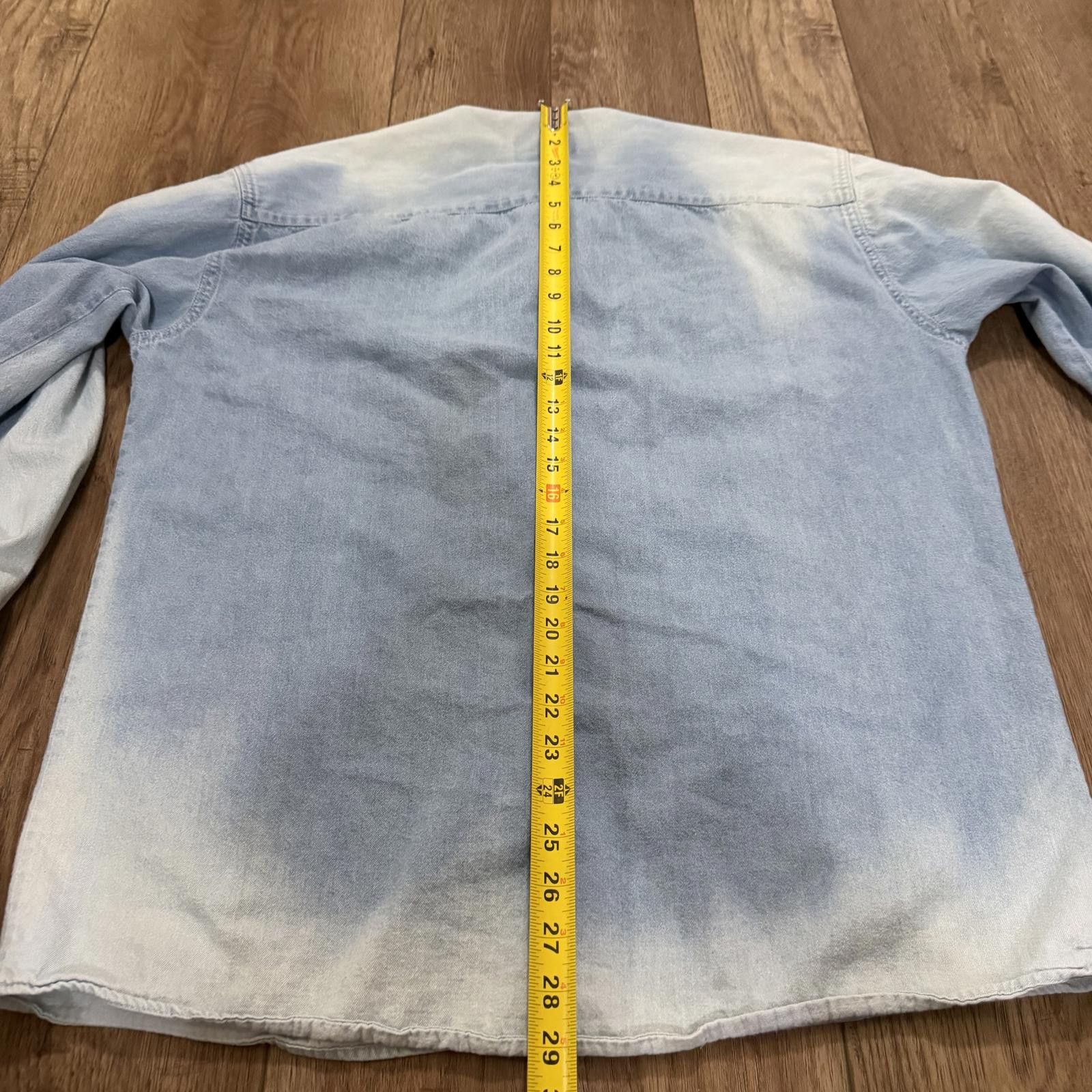 Faded Glory Vintage Faded Glory Denim Band Collar Button Shirt 90s Y2K Size US L / EU 52-54 / 3 - 8 Thumbnail