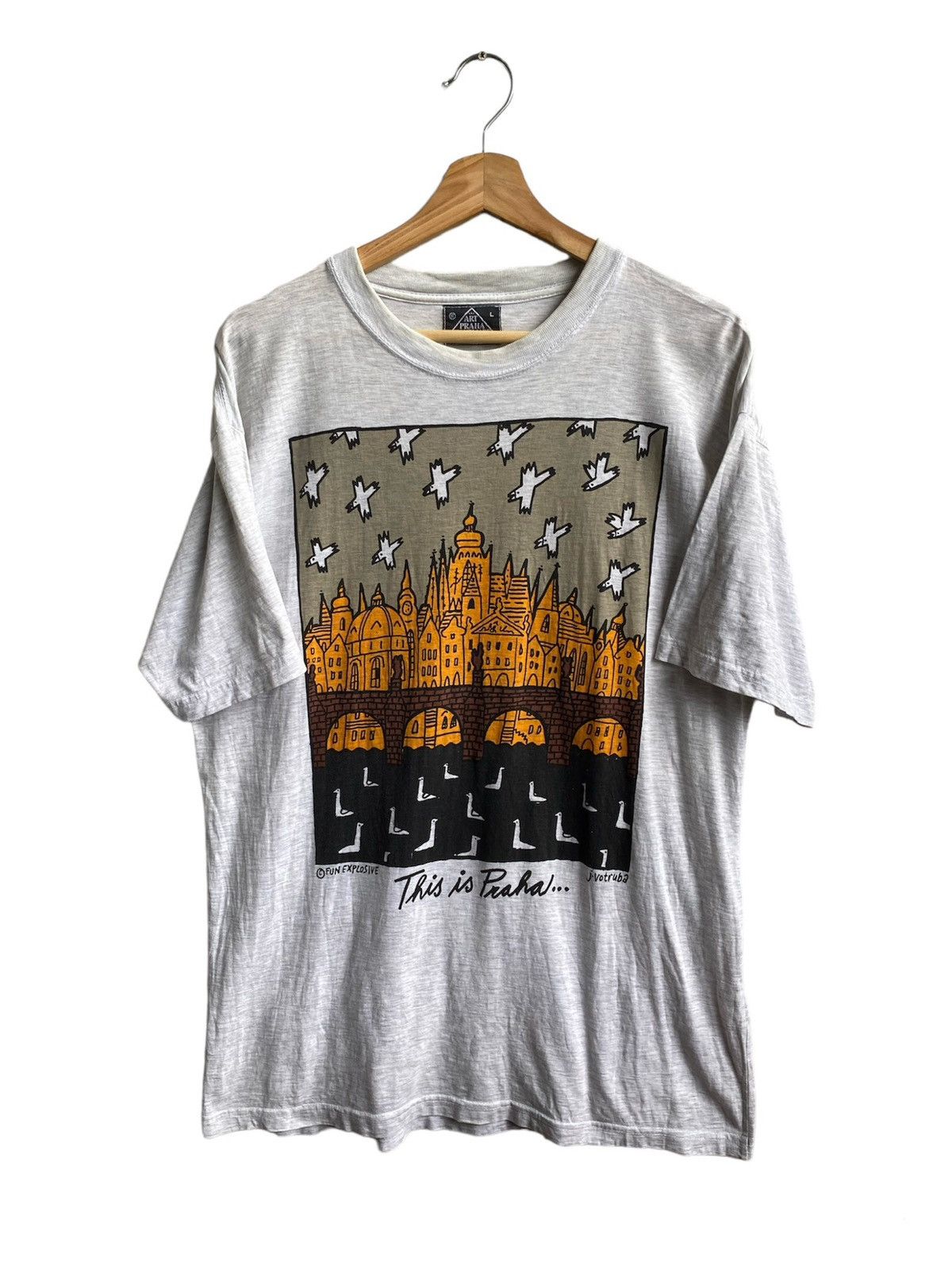 Vintage 🔥🔥Rare Vintage Franz Kafka Art Praha tee Size US L / EU 52-54 / 3 - 1 Thumbnail