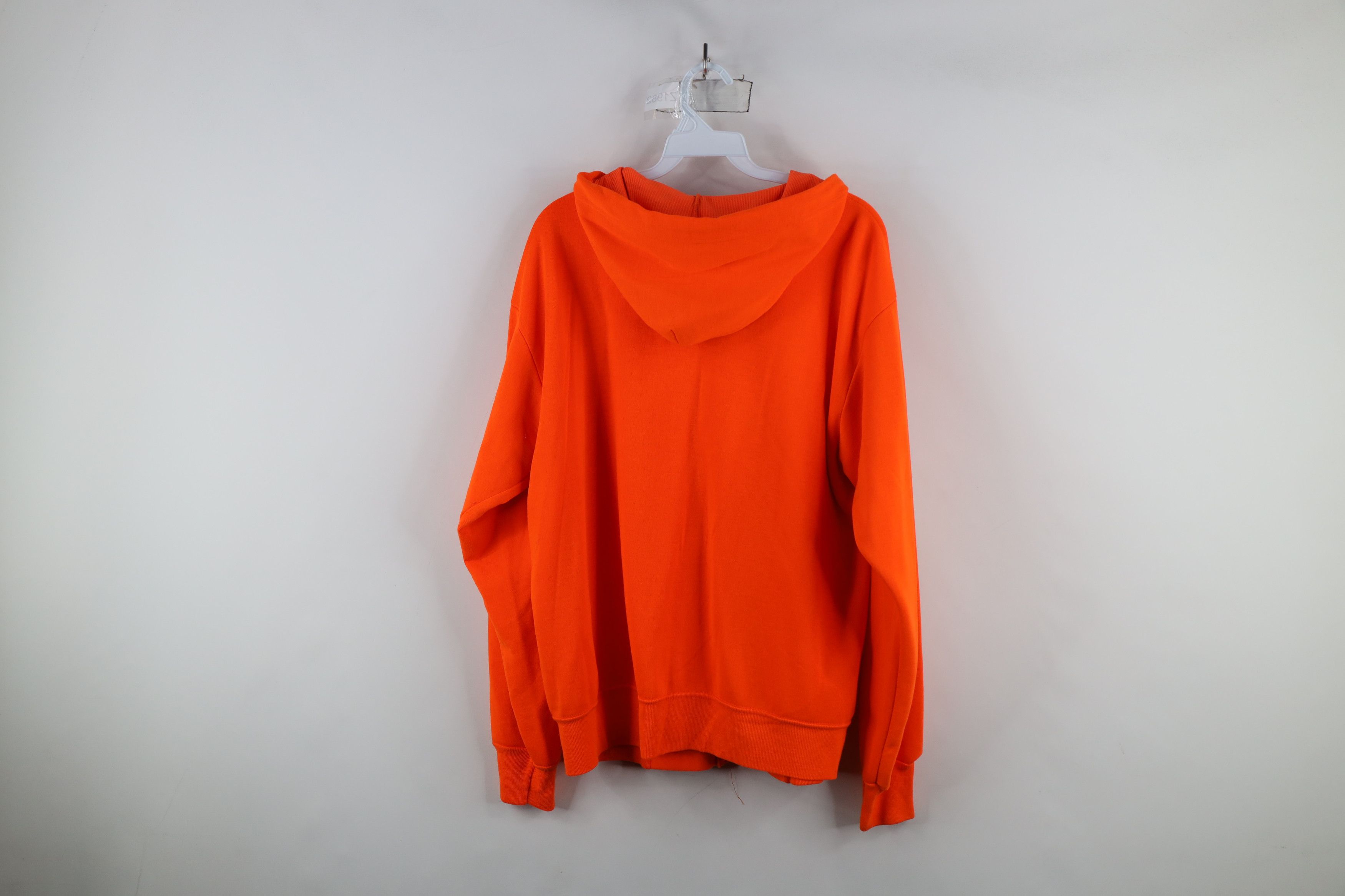Vintage Vintage 70s 80s Streetwear Blank Zip Hoodie Blaze Orange USA Size US L / EU 52-54 / 3 - 12 Thumbnail