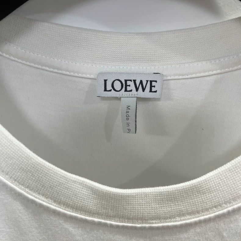 Loewe LOEWE White logo embroidered round neck short sleeve Size XS / US 0-2 / IT 36-38 - 2 Thumbnail
