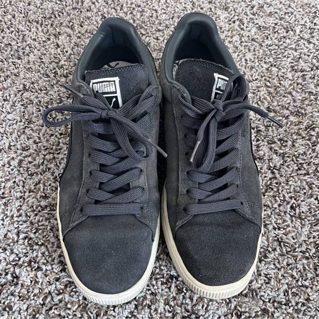 Puma Puma Men's Grey & Black Suede Eco Sneakers - M 10.5 - RARE Size US 10 / EU 43 - 2 Thumbnail