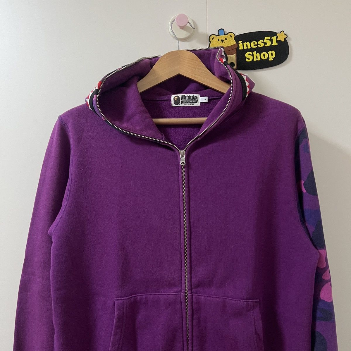 Bape Bape purple shark zip up hoodie Size US L / EU 52-54 / 3 - 6 Thumbnail