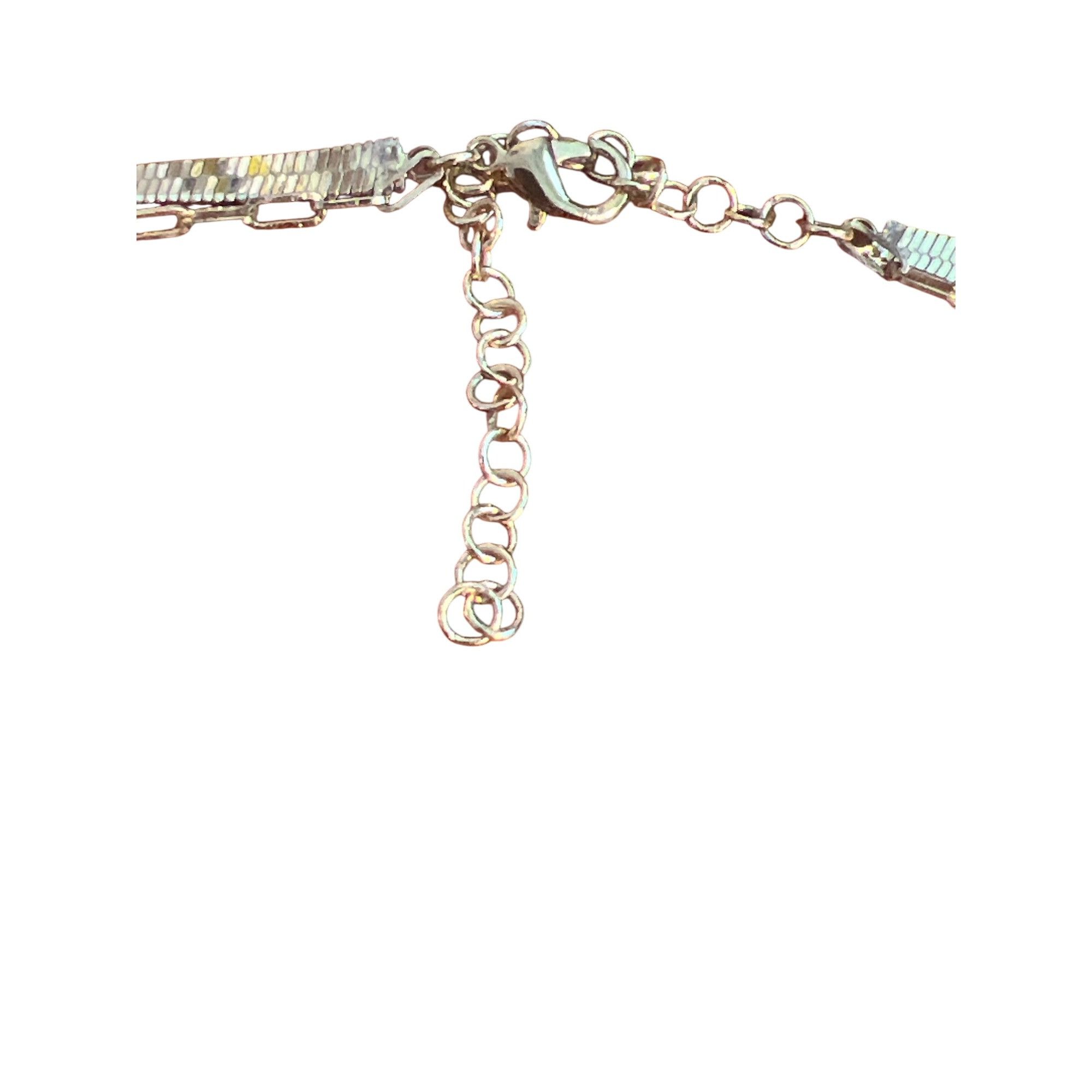Other Gold Tone Layered Chain Necklace Herringbone Chain Link Text Size ONE SIZE - 4 Thumbnail