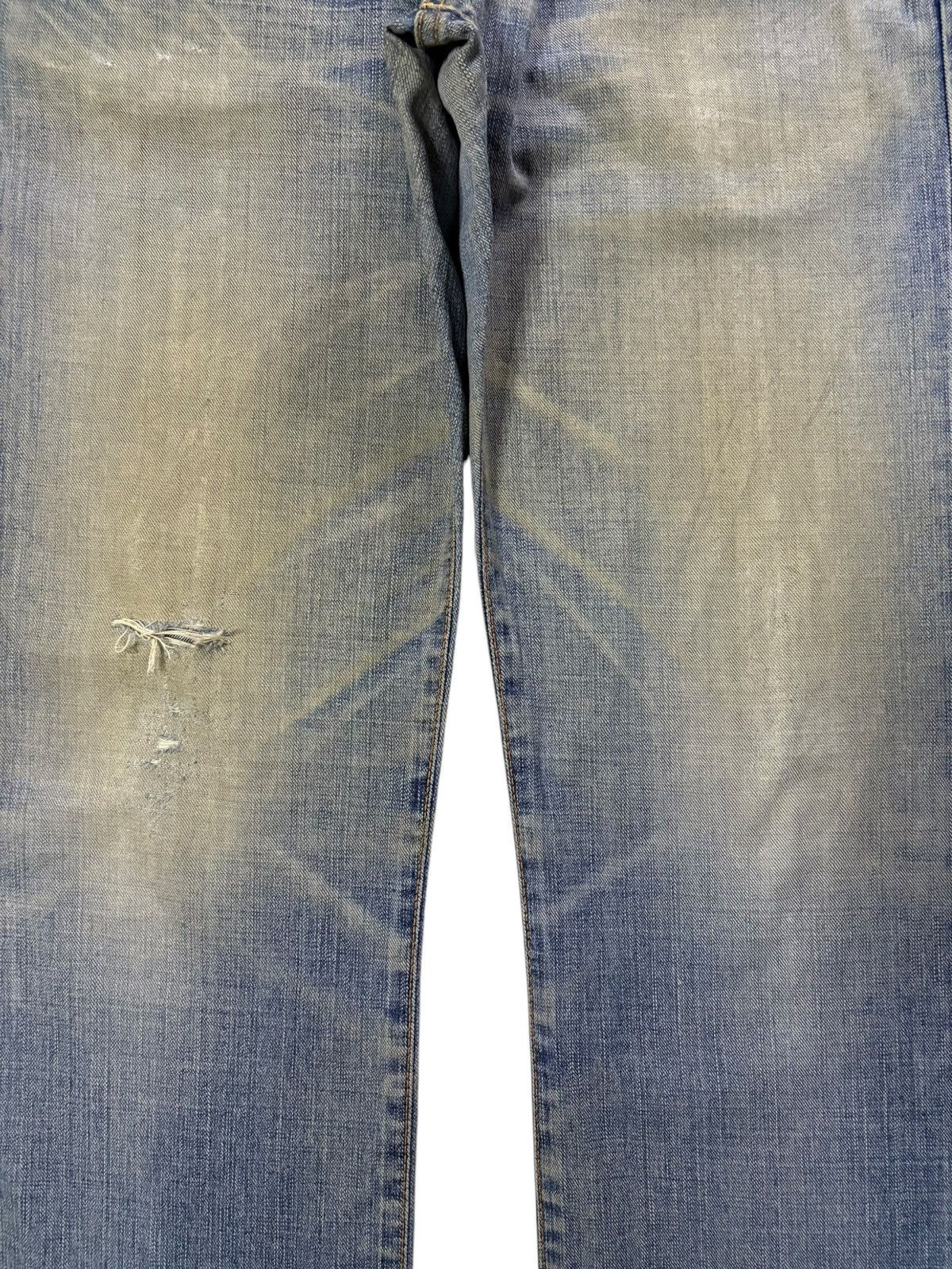 Edwin × Japanese Brand Vintage Japanese Edwin Blue Trip Mud Wash Ripped Baggy Jeans Size US 34 / EU 50 - 5 Thumbnail