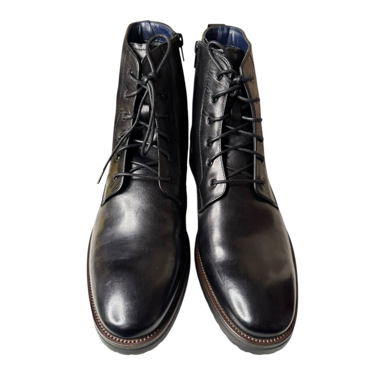 Steve Madden Steve Madden NEW Men’s Sixtet Black Leather Boots Size US 12 / EU 45 - 2 Thumbnail