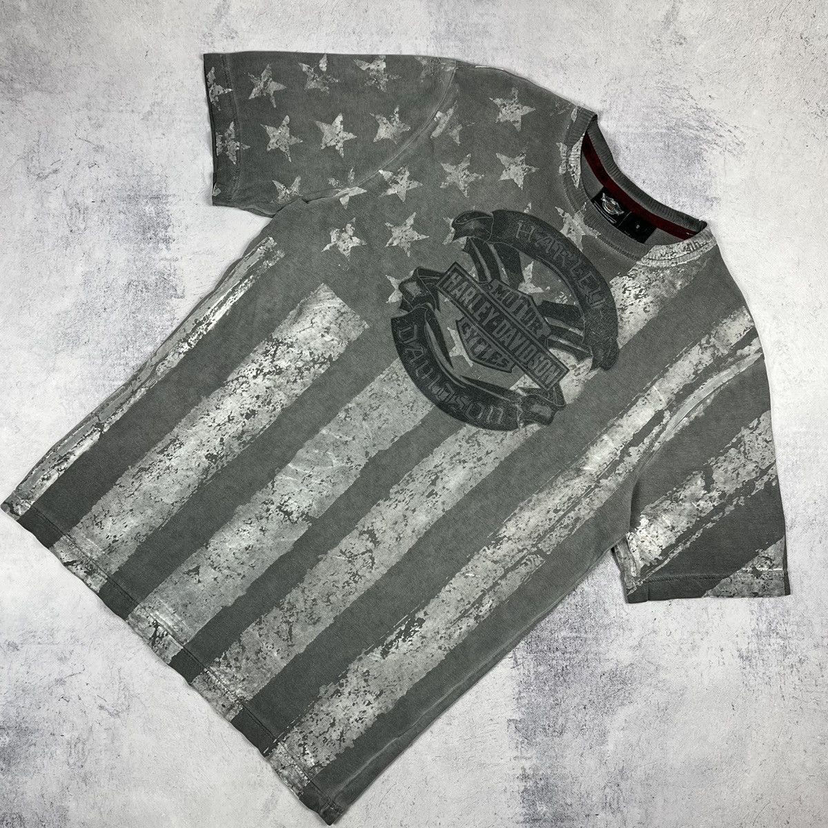 Harley Davidson Vintage Harley Davidson USA Flag Affliction style tee 90’s Size US S / EU 44-46 / 1 - 1 Thumbnail