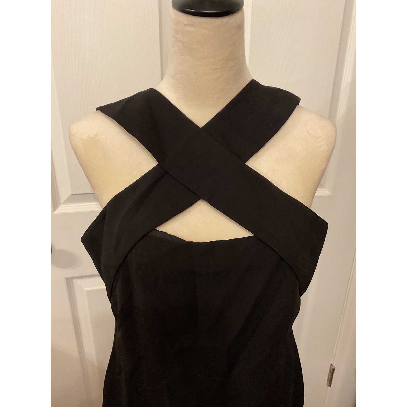 Halston NWT Halston Andie Stretch Crepe Mini Dress in Jet Black, 12 Size XL / US 12-14 / IT 48-50 - 7 Thumbnail