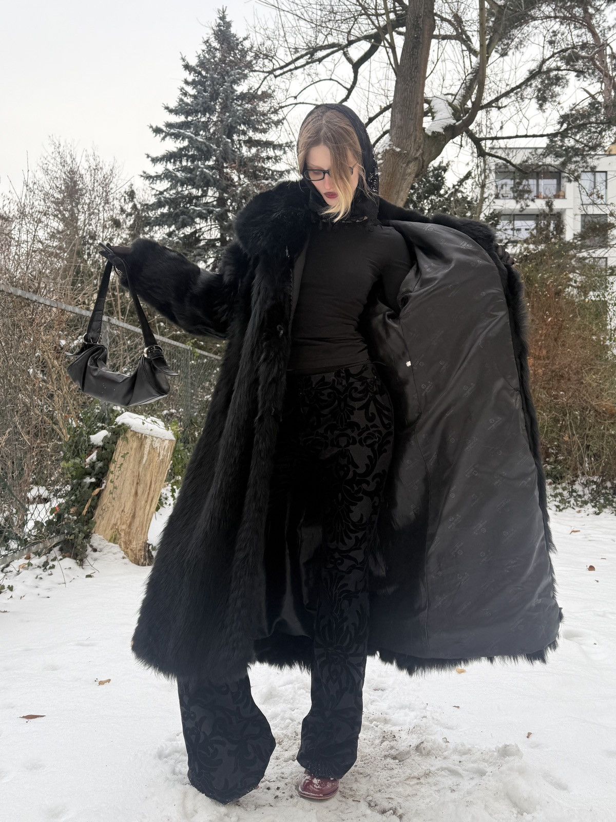 Other Long Vintage fur coat with a large collar Size XL / US 12-14 / IT 48-50 - 4 Thumbnail