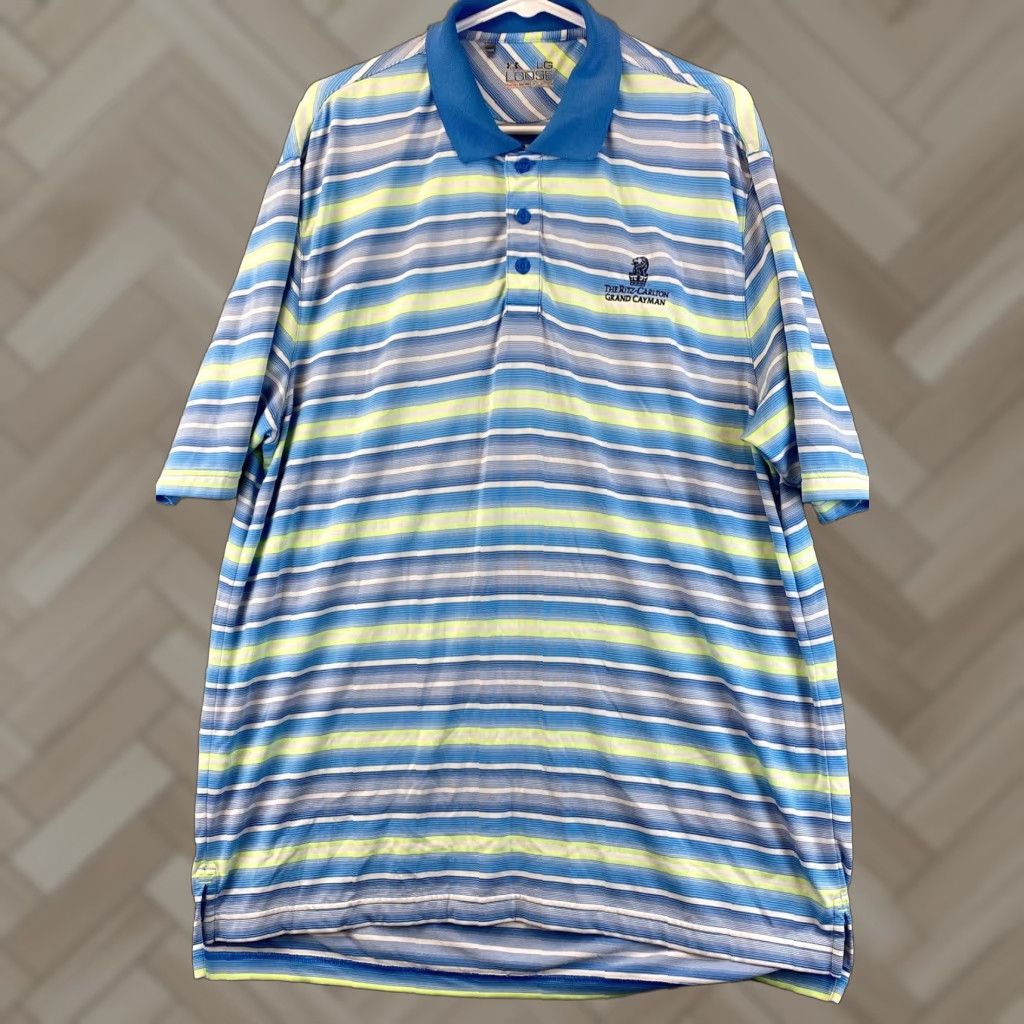 Under Armour Under Armour Golf Short Sleeve Men's Polo Shirt L Large Multicolor Striped Size US L / EU 52-54 / 3 - 1 Thumbnail