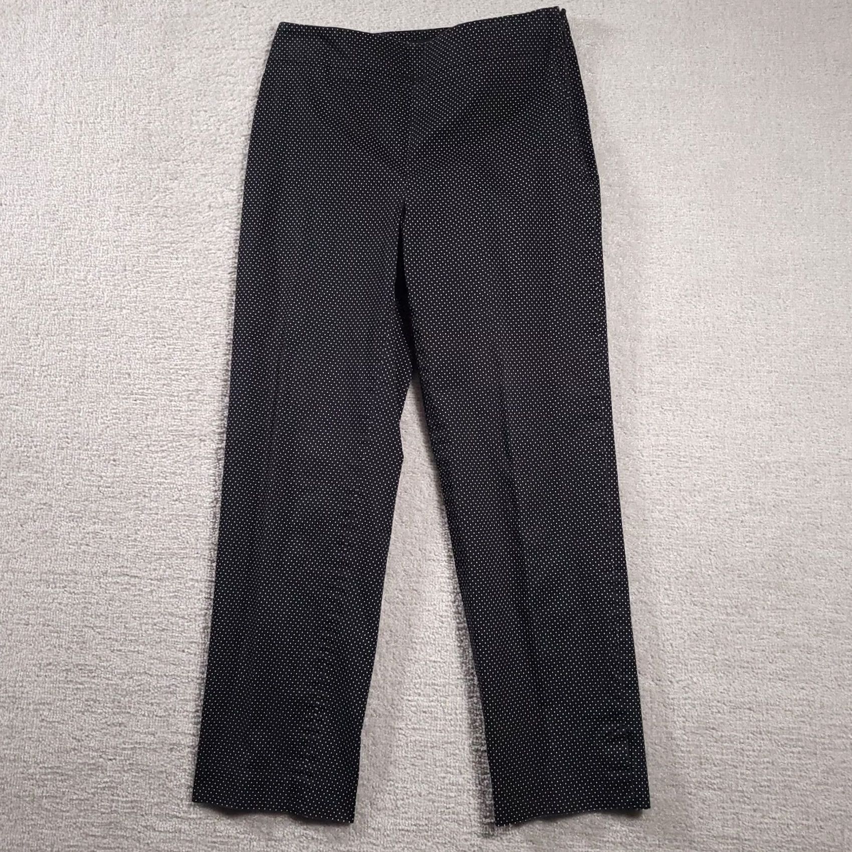 Talbots Talbots Heritage Slim Leg Side Zipper Ankle Dress Pants Womens 6 Black Polka Dot Size 28" / US 6 / IT 42 - 2 Thumbnail