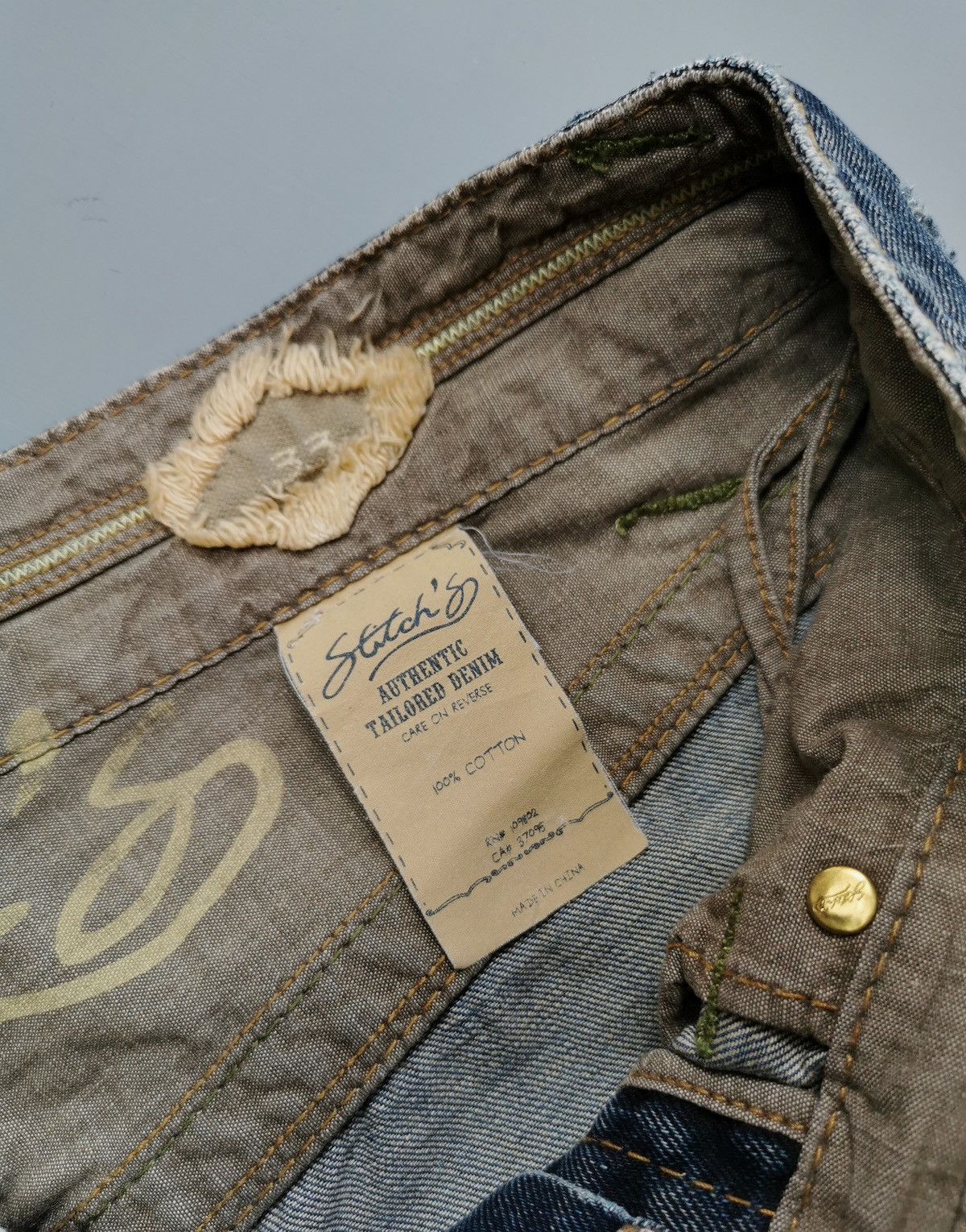 Vintage Stitchs Alabama Crow Loose Denim Jeans Size US 33 - 9 Thumbnail