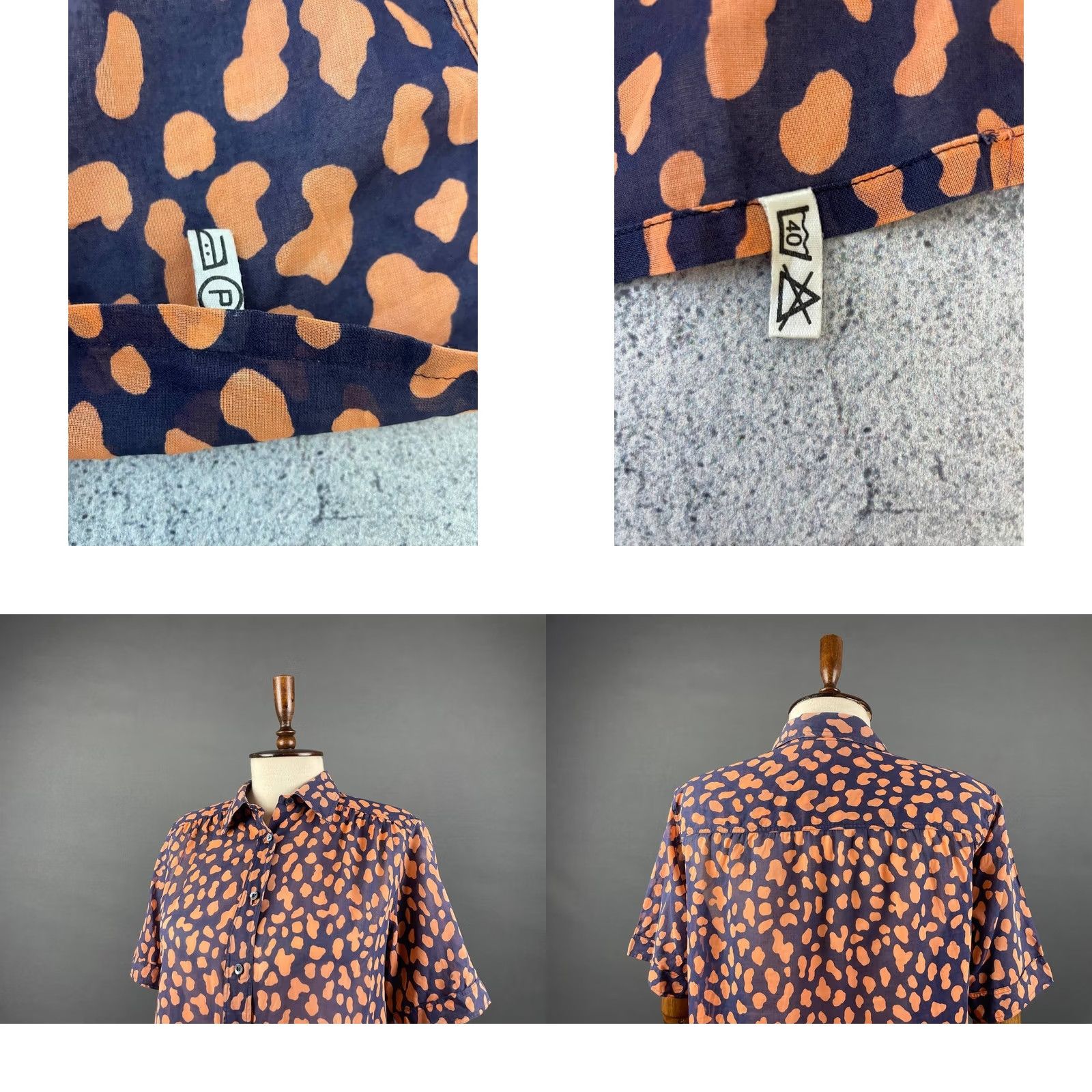 Celine Celine Paris Shirt Mens 44 Black &Orange Short Sleeve Button-Down Collared Animal Print Casual Shirt Size US XXL / EU 58 / 5 - 9 Thumbnail