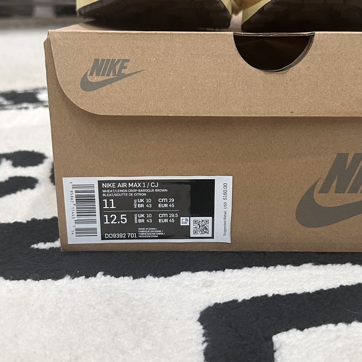 Nike × Travis Scott Travis Scott Nike Air Max 1 “Wheat” Size US 11 / EU 44 - 10 Thumbnail