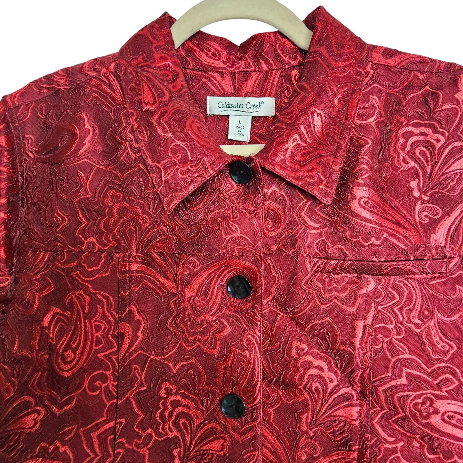 Coldwater Creek Coldwater Creek Womens Joy Melodies Paisley Brocade Jacket L Size L / US 10 / IT 46 - 2 Thumbnail