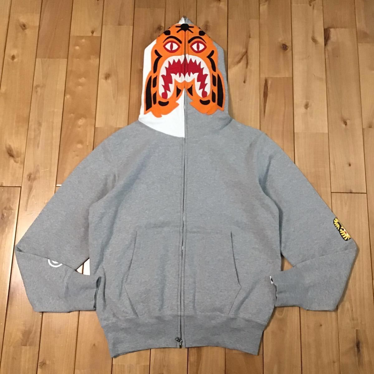 Bape × Nigo BAPE Tiger full zip hoodie gray x white a bathing ape NIGO Size US S / EU 44-46 / 1 - 1 Thumbnail