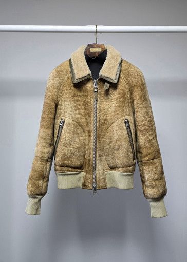 o1sm1stk0624 Suede Sharing Mustang Blouson Jacket in Brown