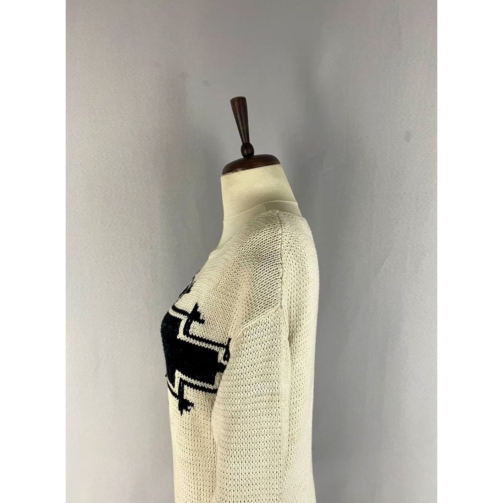 Ralph Lauren Ralph Lauren Womens Knit Sweater Size M Beige Cotton Scoop Neck Long Sleeve Regular Pullover Size M / US 6-8 / IT 42-44 - 7 Thumbnail