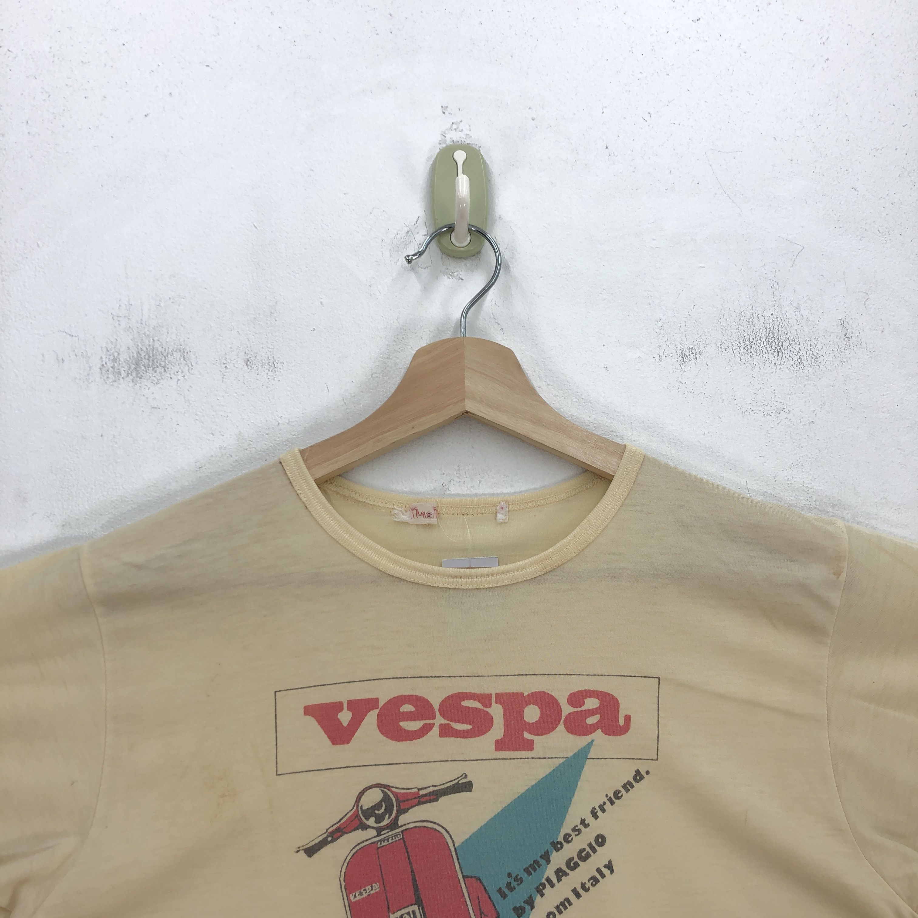 Japanese Brand Vintage 80s Vespa TShirt Motorcycle Piaggio Italy Racing Tee Size US S / EU 44-46 / 1 - 3 Thumbnail