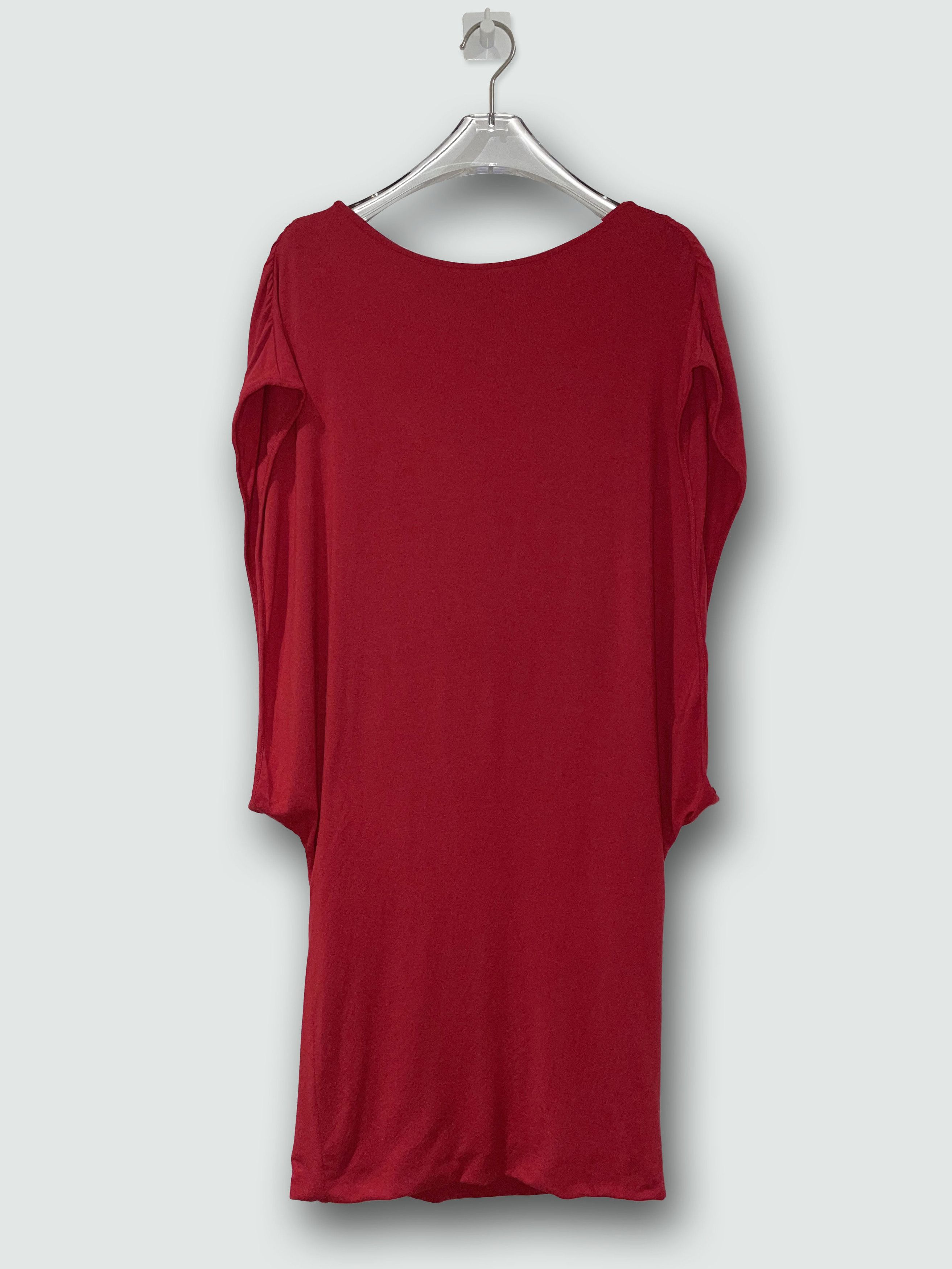 Alexander McQueen × MCQ Red Drape Cotton Jersey Dress - XSmall Size XS / US 0-2 / IT 36-38 - 2 Thumbnail