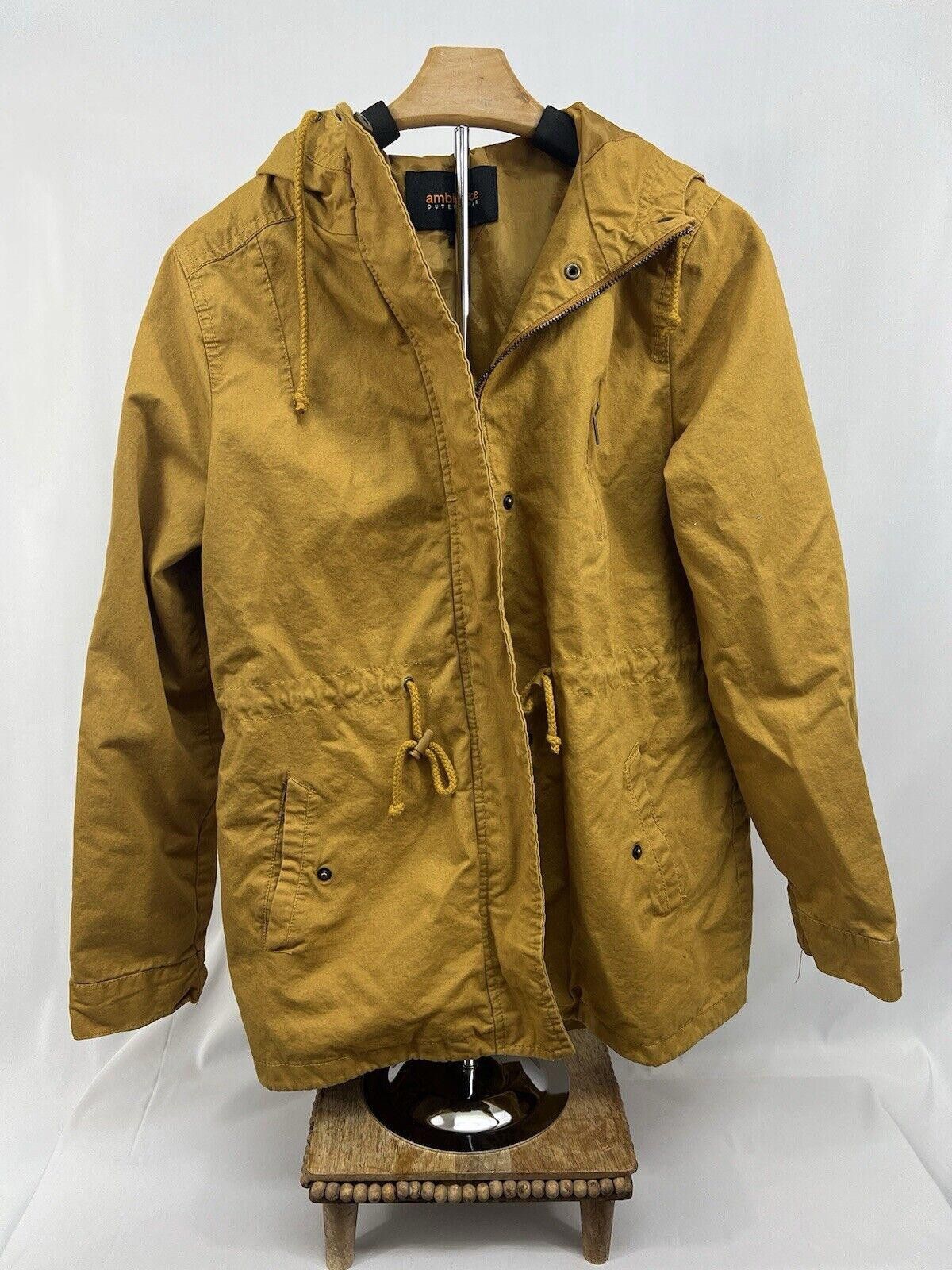 Designer Ambiance Apparel Mustard Yellow Zip Up Hoodie Jacket Women Size L / US 10 / IT 46 - 1 Thumbnail