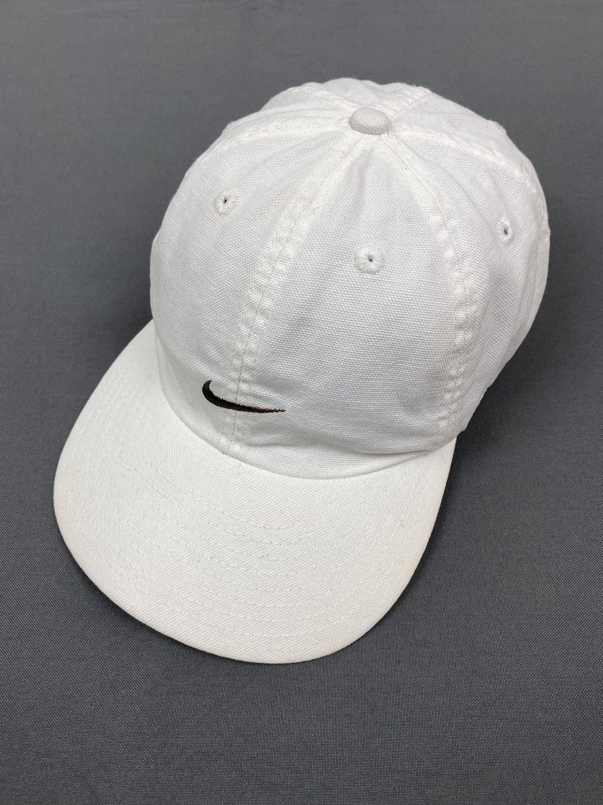 Nike 1990’s Vintage Nike Big Swoosh 6 Panel Strap Back Cap Size ONE SIZE - 1 Thumbnail