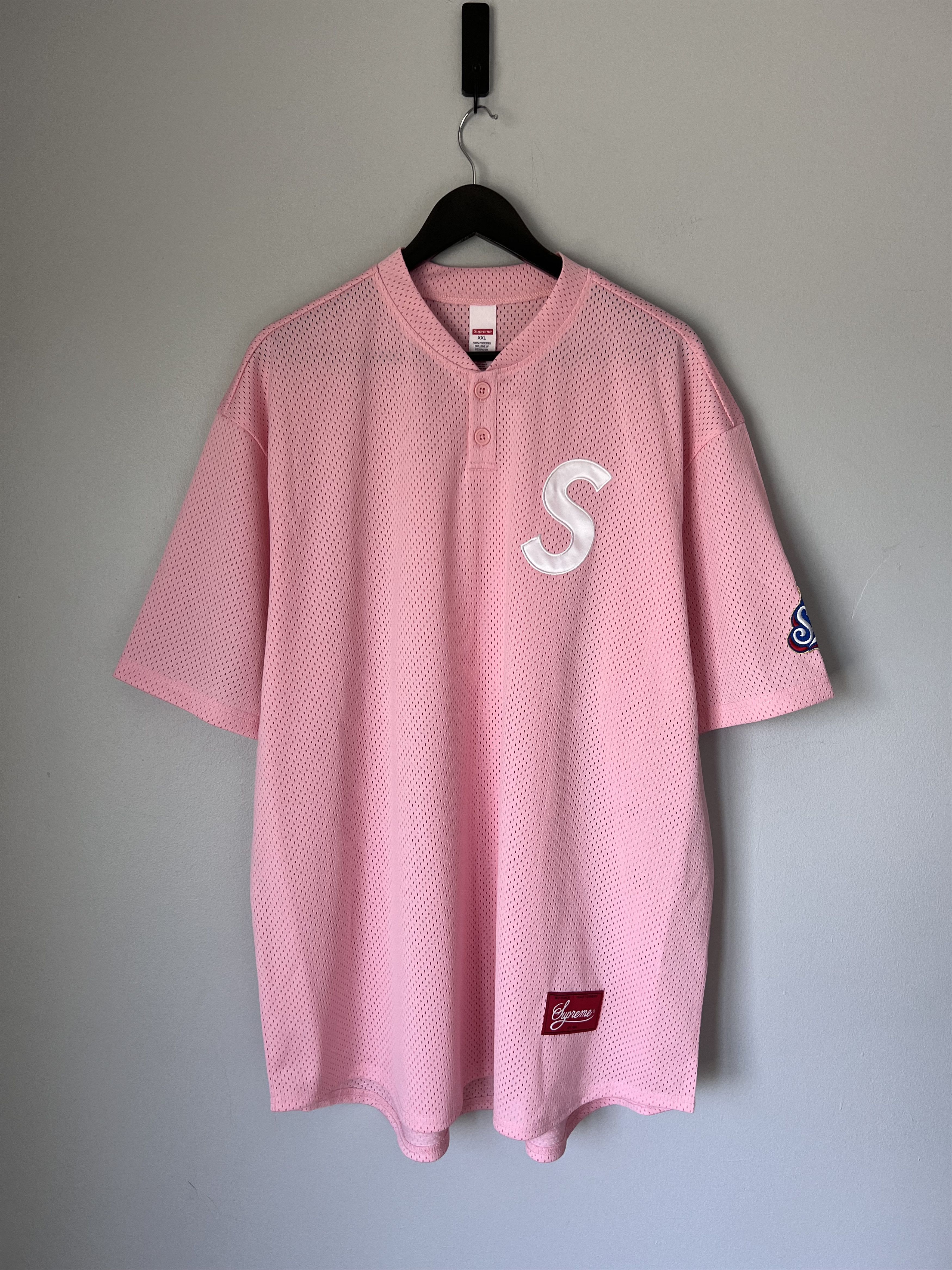 Supreme S Logo Baseball Henley ピンク XLサイズ 182298764_o2.jpg?