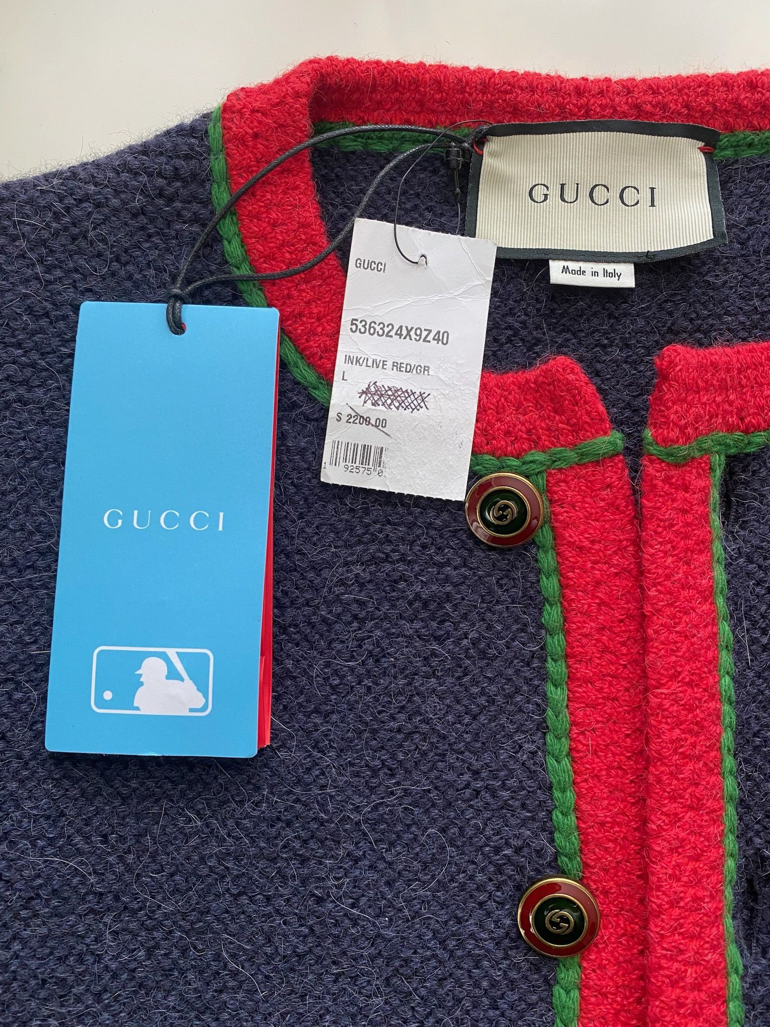 Gucci × MLB Gucci x MLB NY Yankees Alpaca Knit Cardigan - NWT - Size L Size US L / EU 52-54 / 3 - 12 Thumbnail