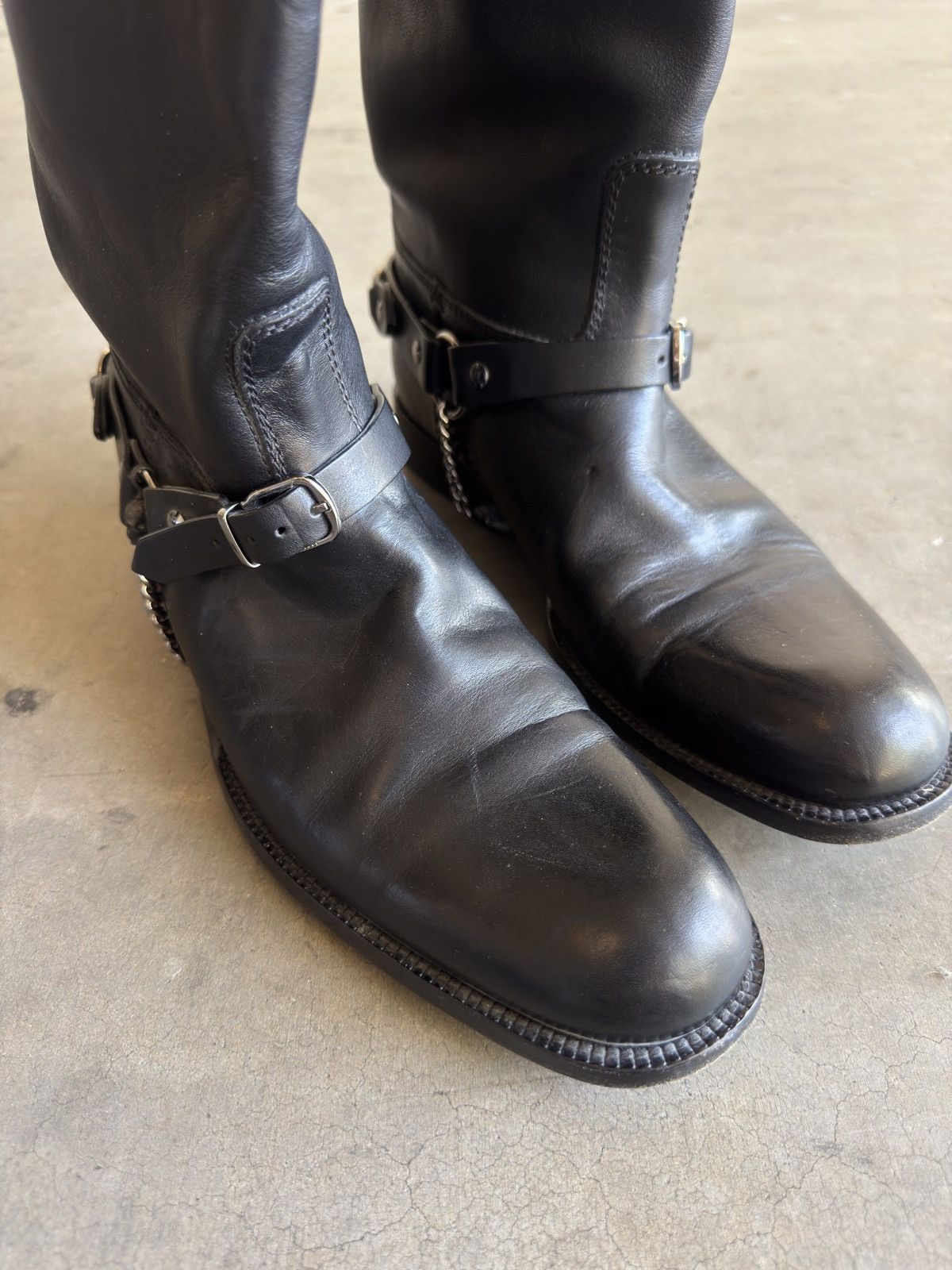 Gucci F/W 2006 Gucci Cow Leather Black Boots With Horsebit Harness Size US 7.5 / EU 40-41 - 9 Thumbnail