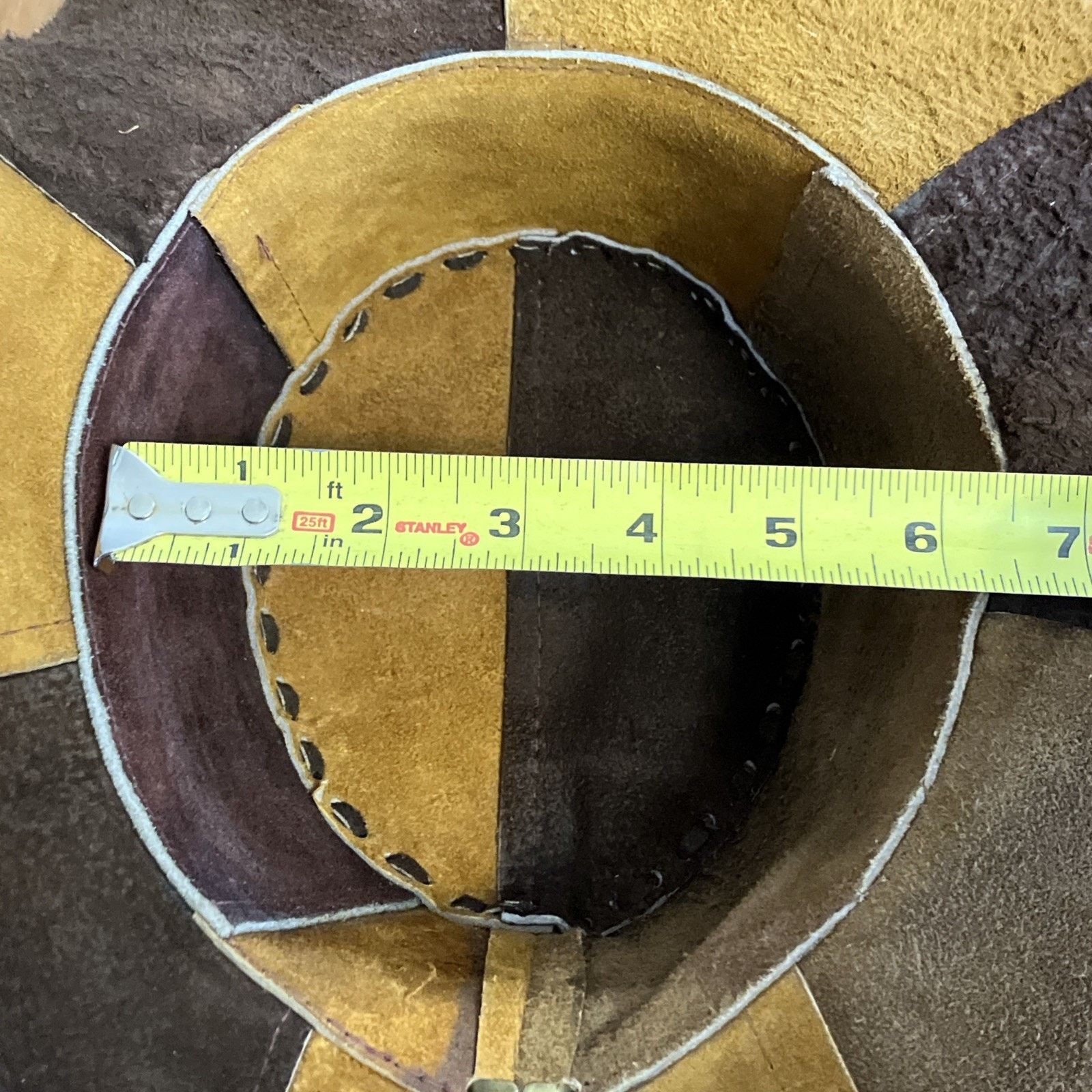 Other Vtg Suede Leather Patchwork Hat Hippie Boho 1970s Cowgirl Size ONE SIZE - 12 Thumbnail