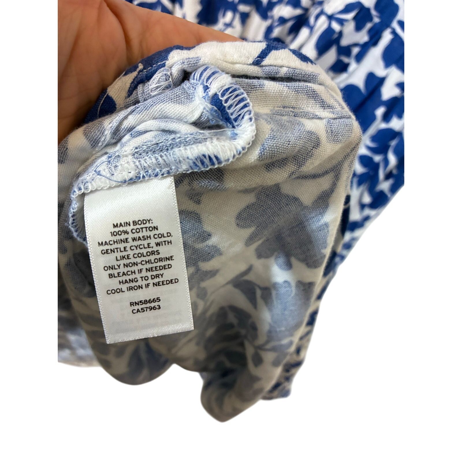 Other Caslon Ruffle Duo Cotton Gauze Dress Navy White M Size M / US 6-8 / IT 42-44 - 5 Thumbnail
