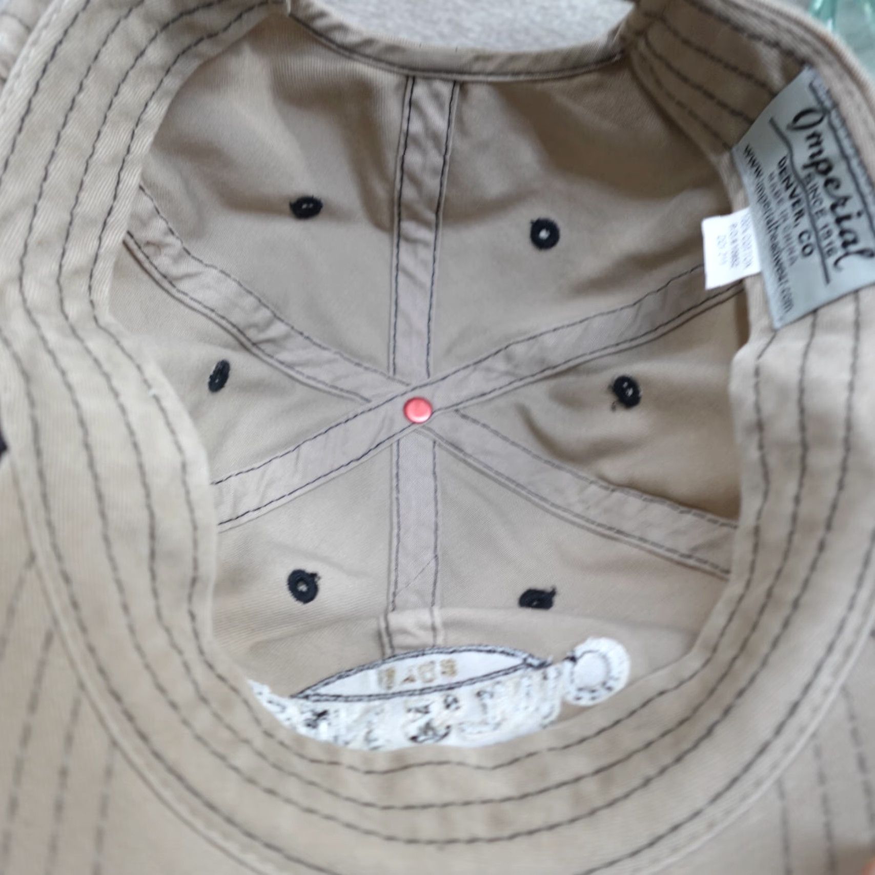 Vintage Owl's Nest Golf Club Hat Strapback Beige Embroidered Campton Baseball Cap Men Adjustable Beige Embroidered Cap Mens Size ONE SIZE - 5 Thumbnail
