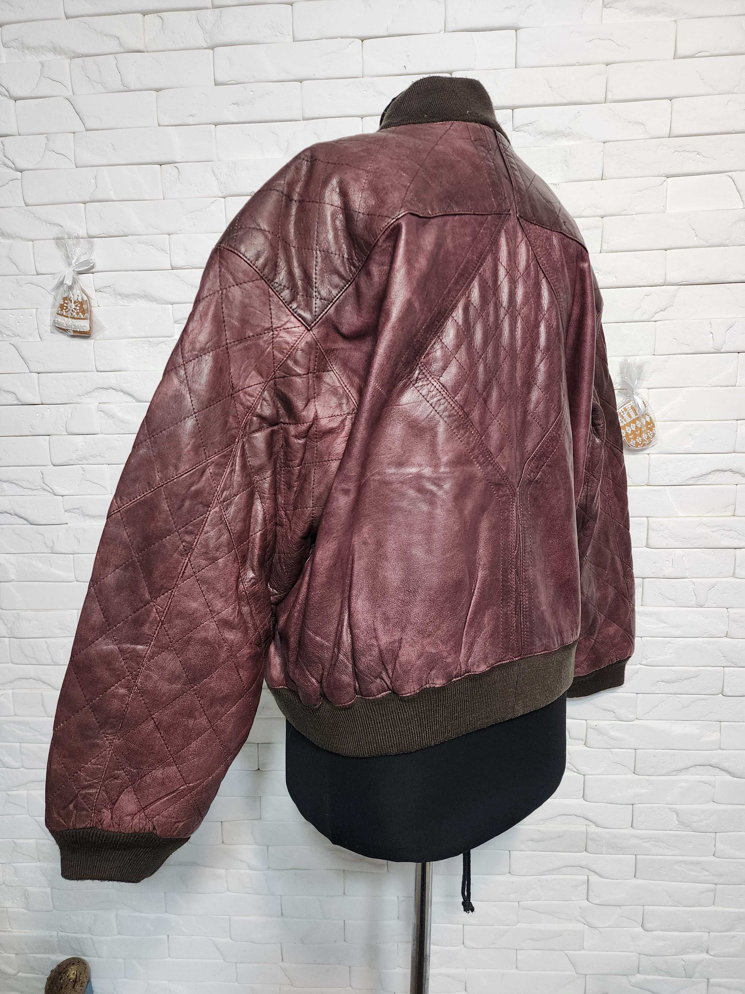 Furla Burgundy Leather Jacket: Men's Zippered, Pockets Size US L / EU 52-54 / 3 - 4 Thumbnail