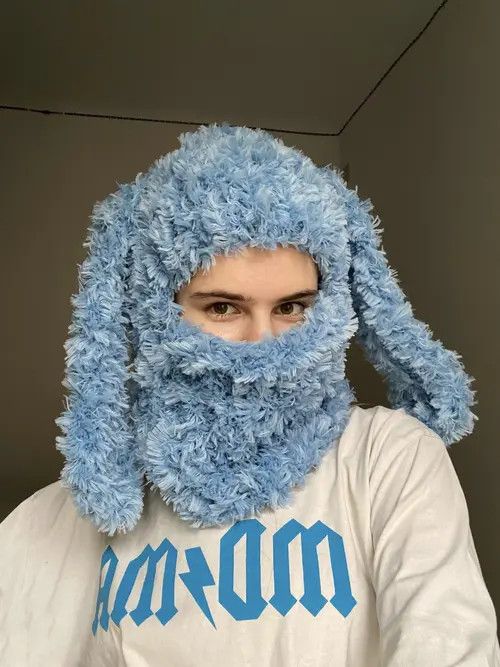 VIBE Handmade Knitted Balaclava Ski Mask Bunny Rabbit Style Size ONE SIZE - 1 Thumbnail