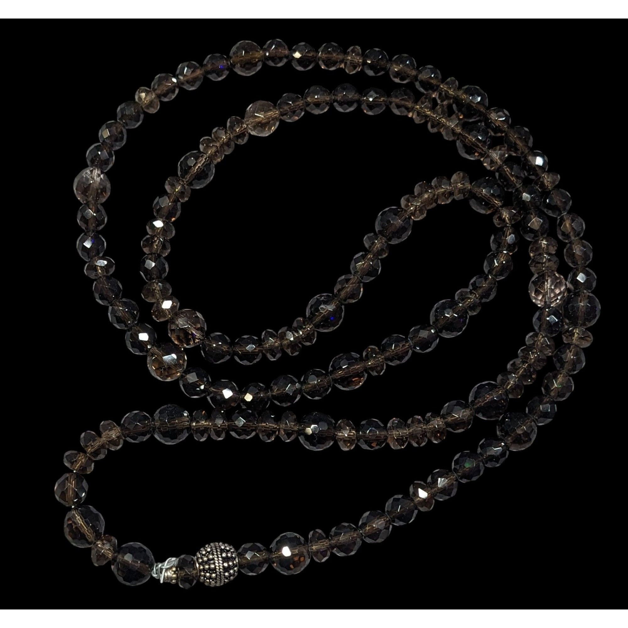 Other Vintage Glam Brown Faceted Crystal Glass Beaded Necklace Size ONE SIZE - 1 Thumbnail