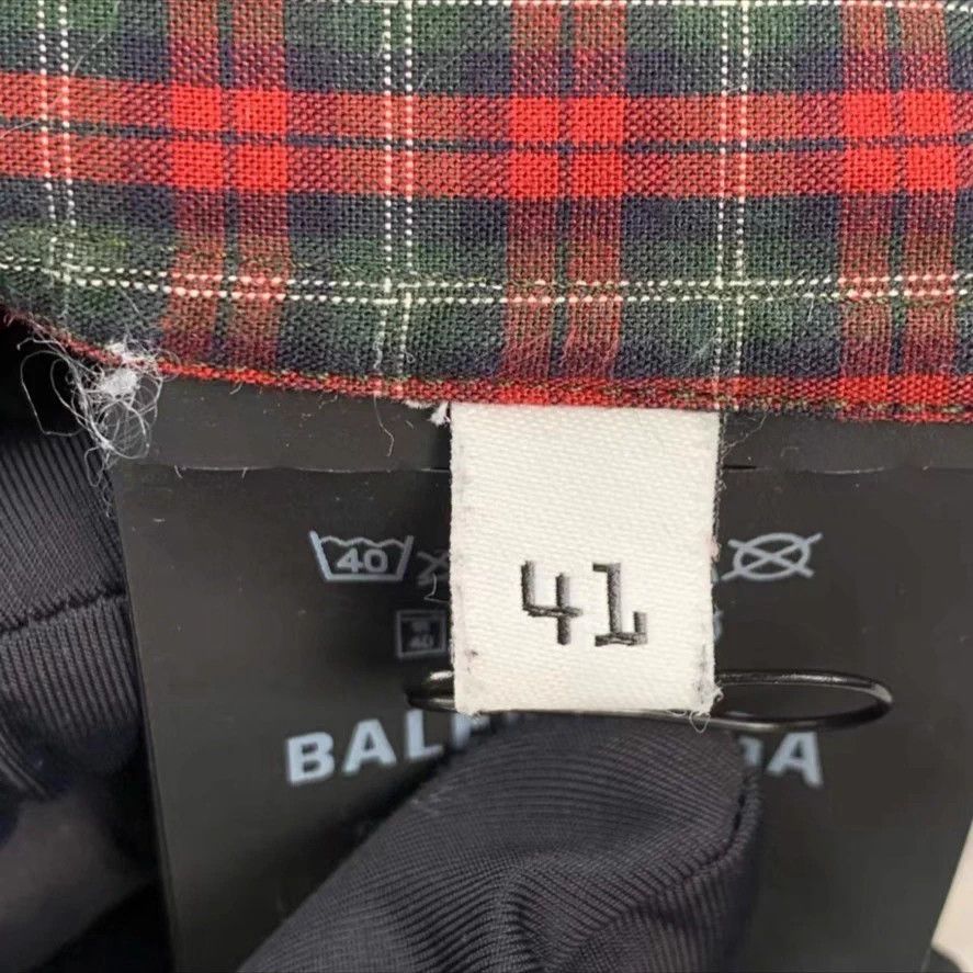Balenciaga Balenciaga Check Shirt Red Green Size 41 Size US M / EU 48-50 / 2 - 2 Thumbnail